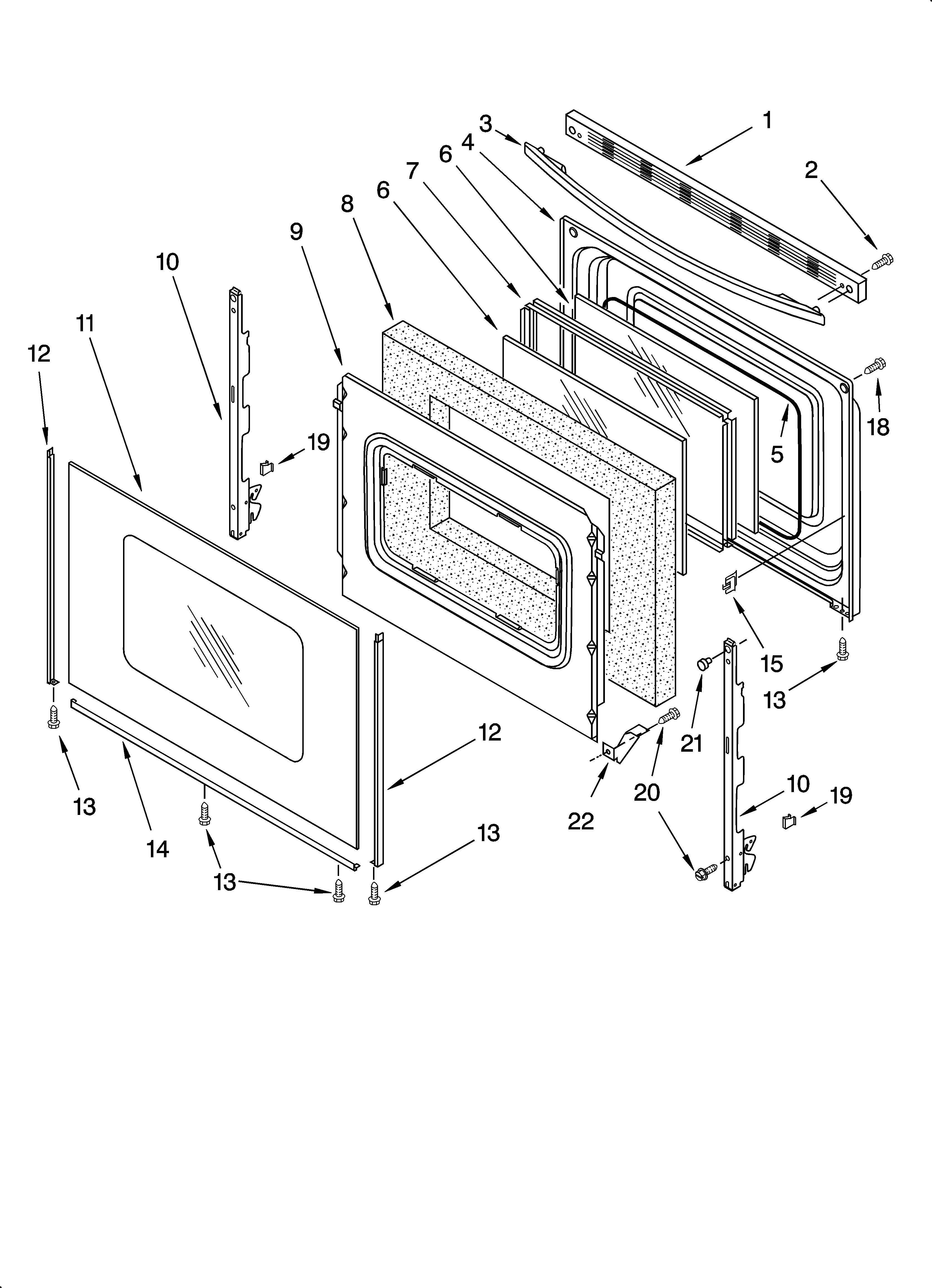 Inglis IMP33802 door parts, optional parts diagram