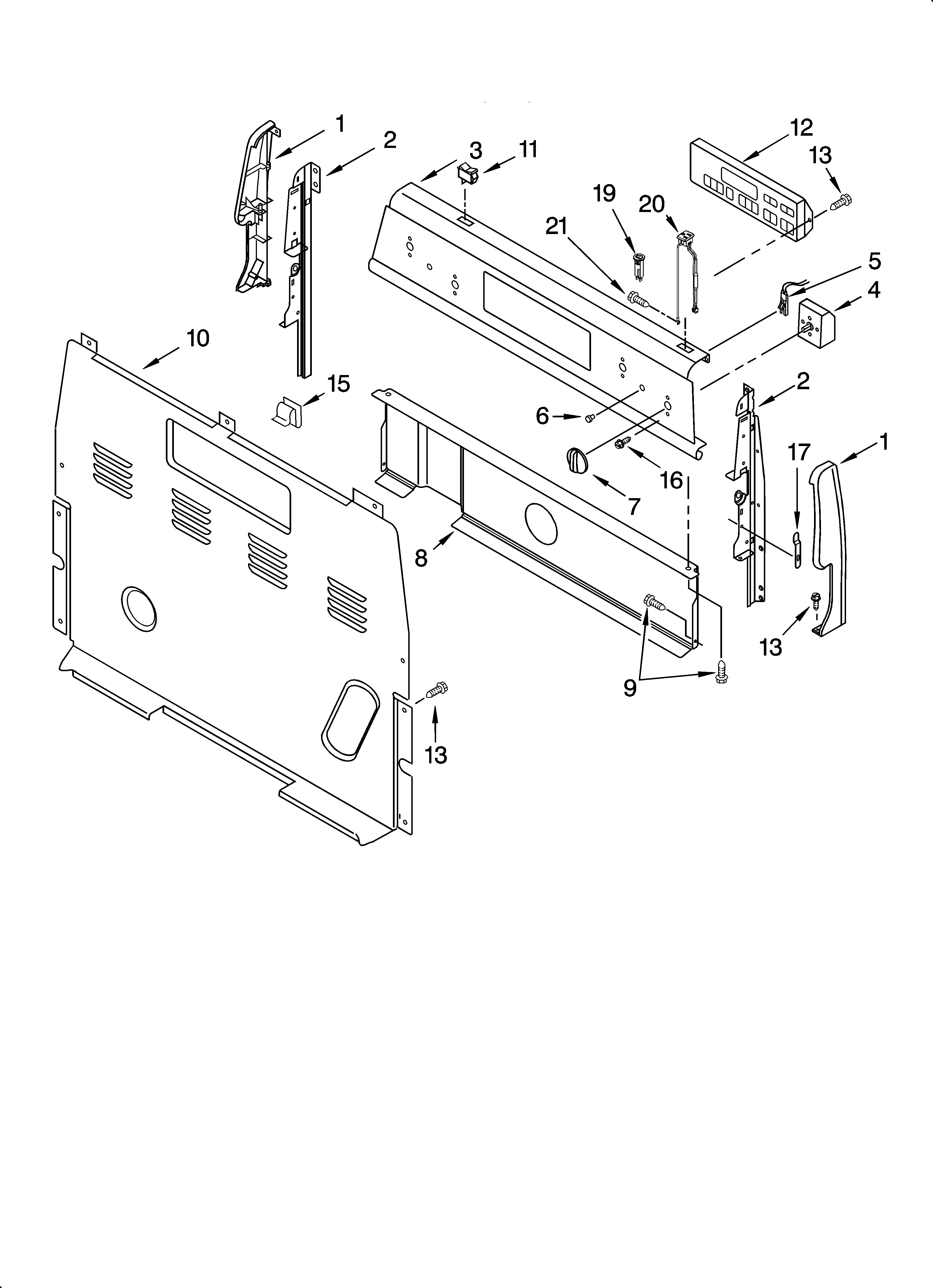 Inglis IRE31301 control panel parts diagram