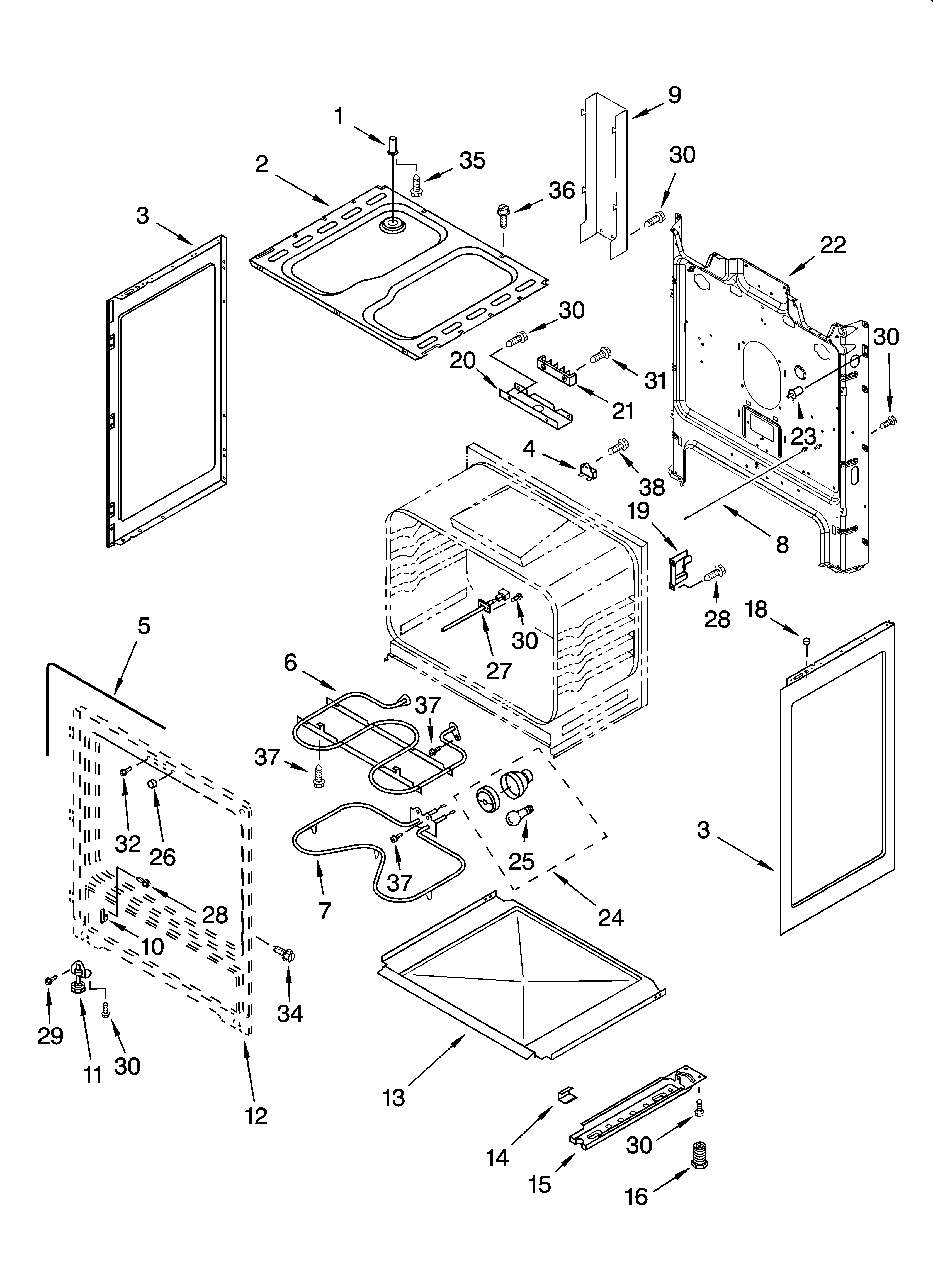 Inglis IRE31301 chassis parts diagram
