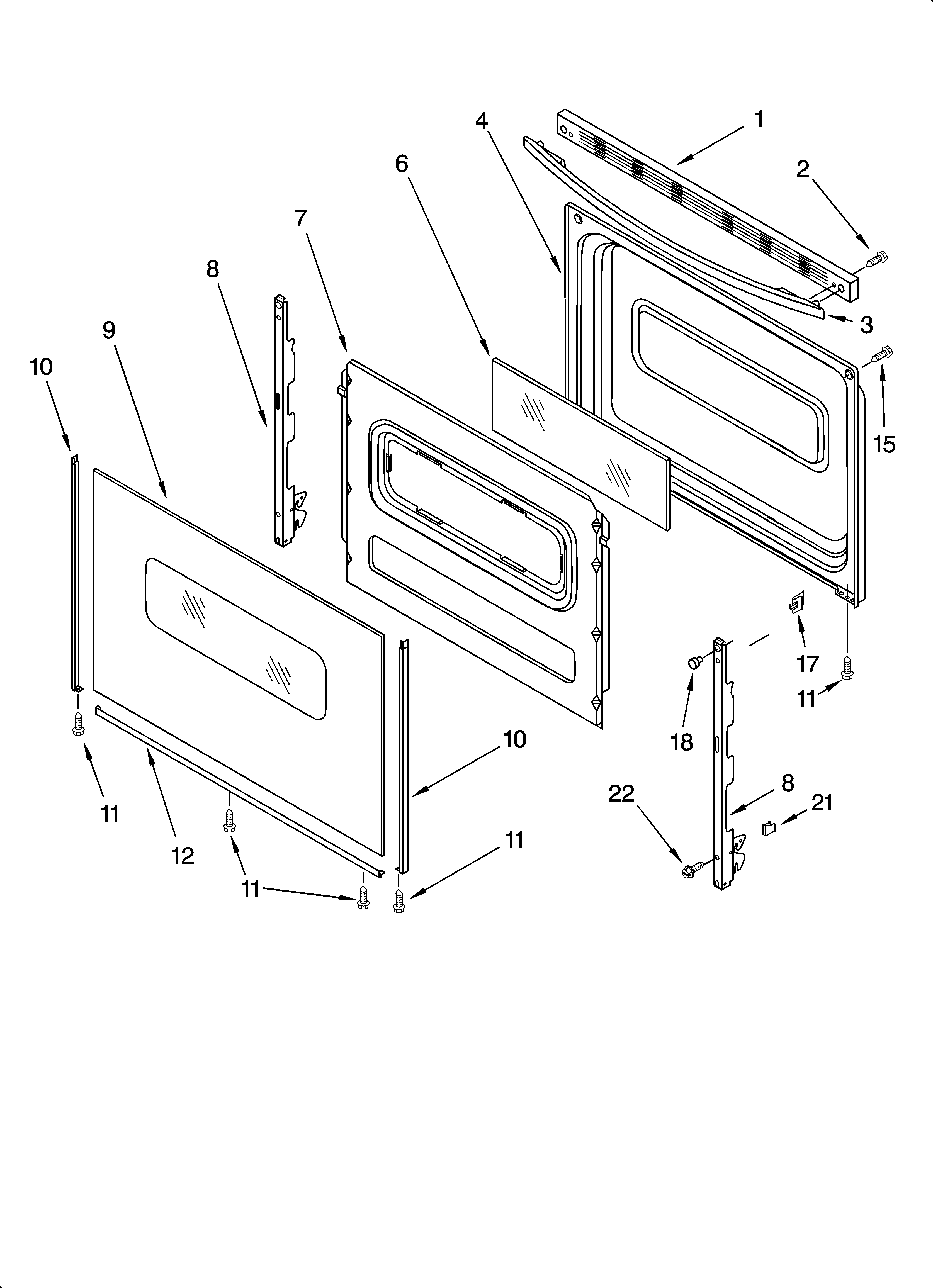 Inglis IRE31301 door parts, optional parts diagram