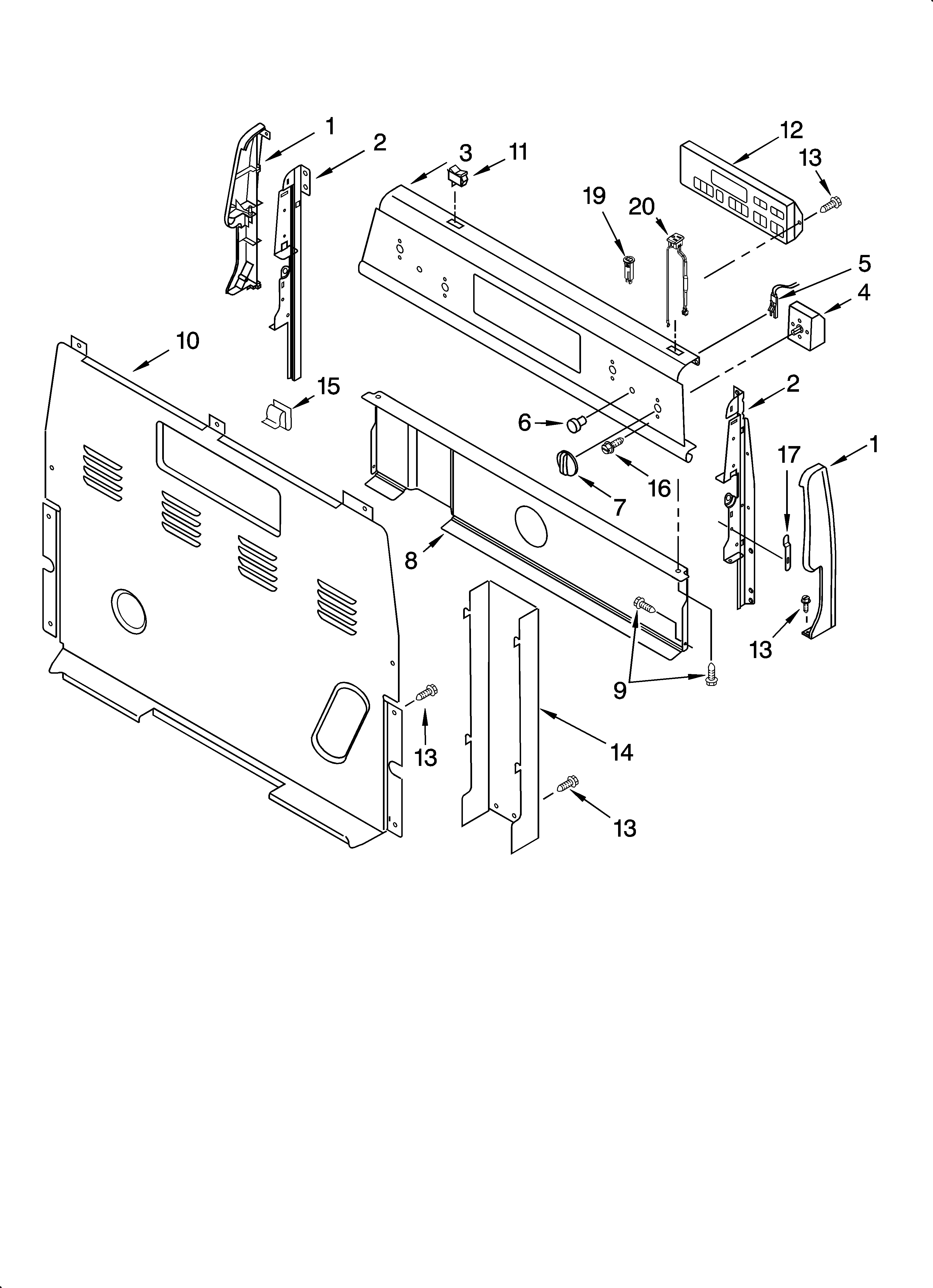 Inglis IRE32300 control panel parts diagram