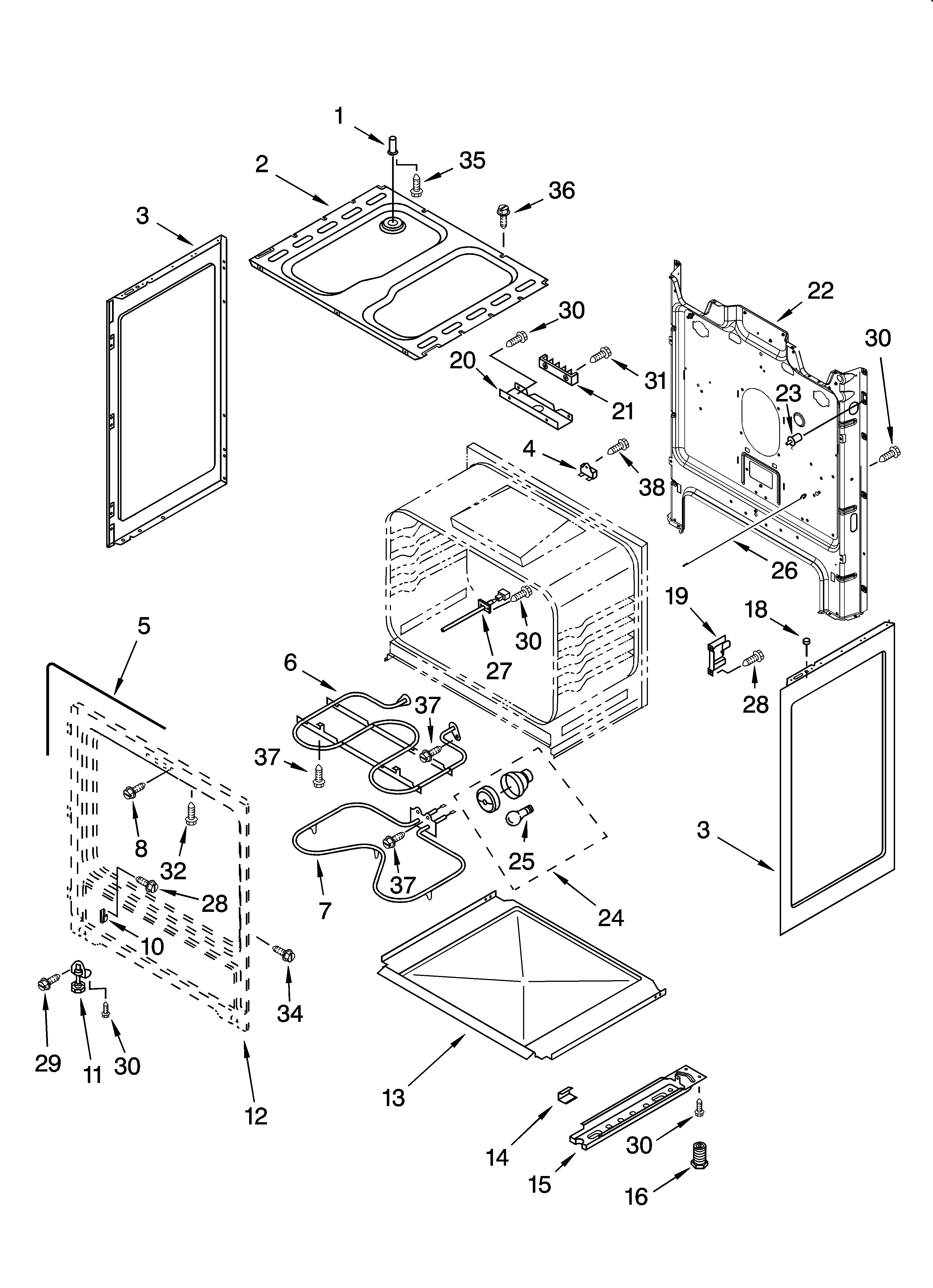 Inglis IRE32300 chassis parts diagram