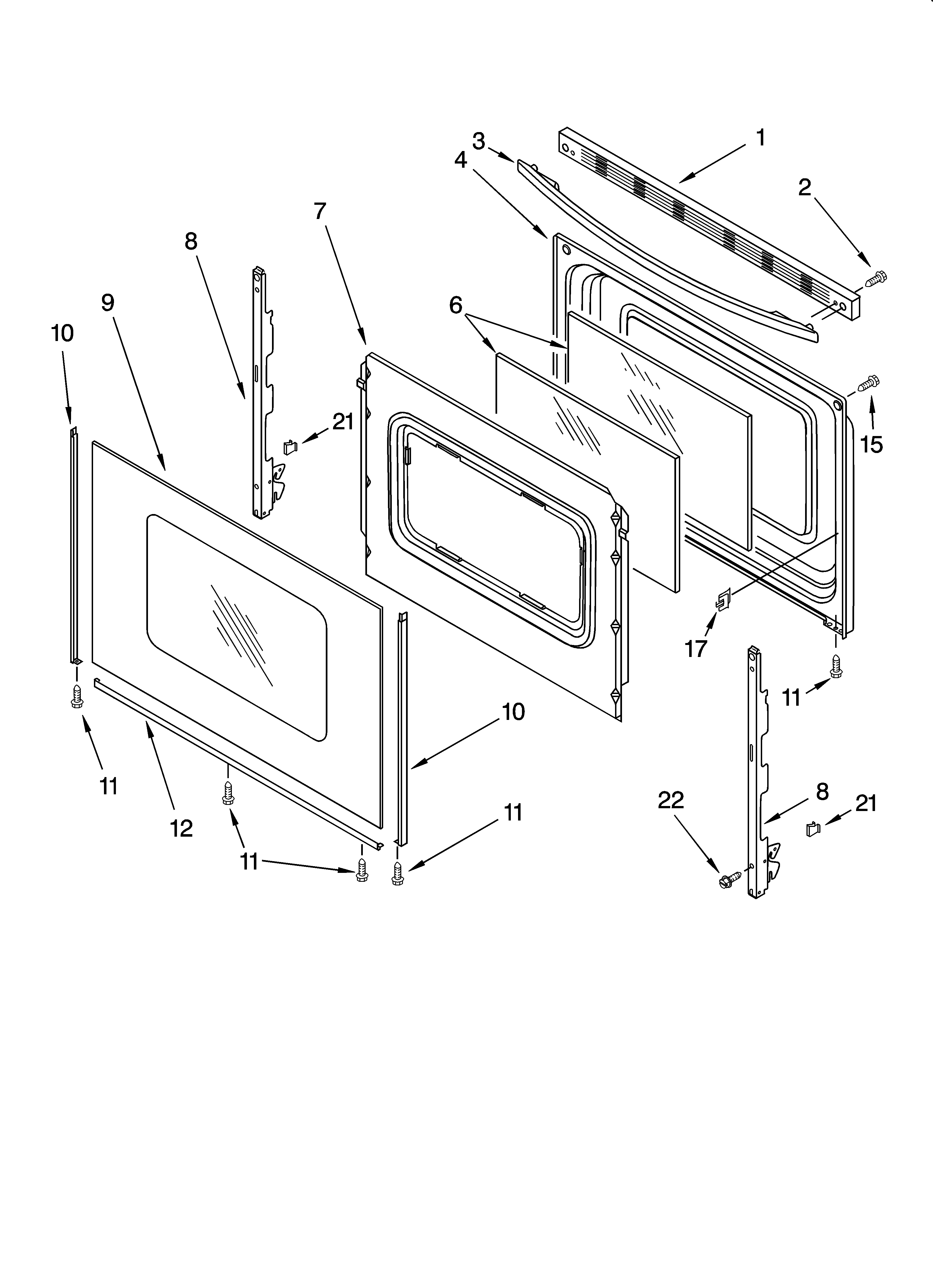 Inglis IRE32300 door parts, optional parts diagram