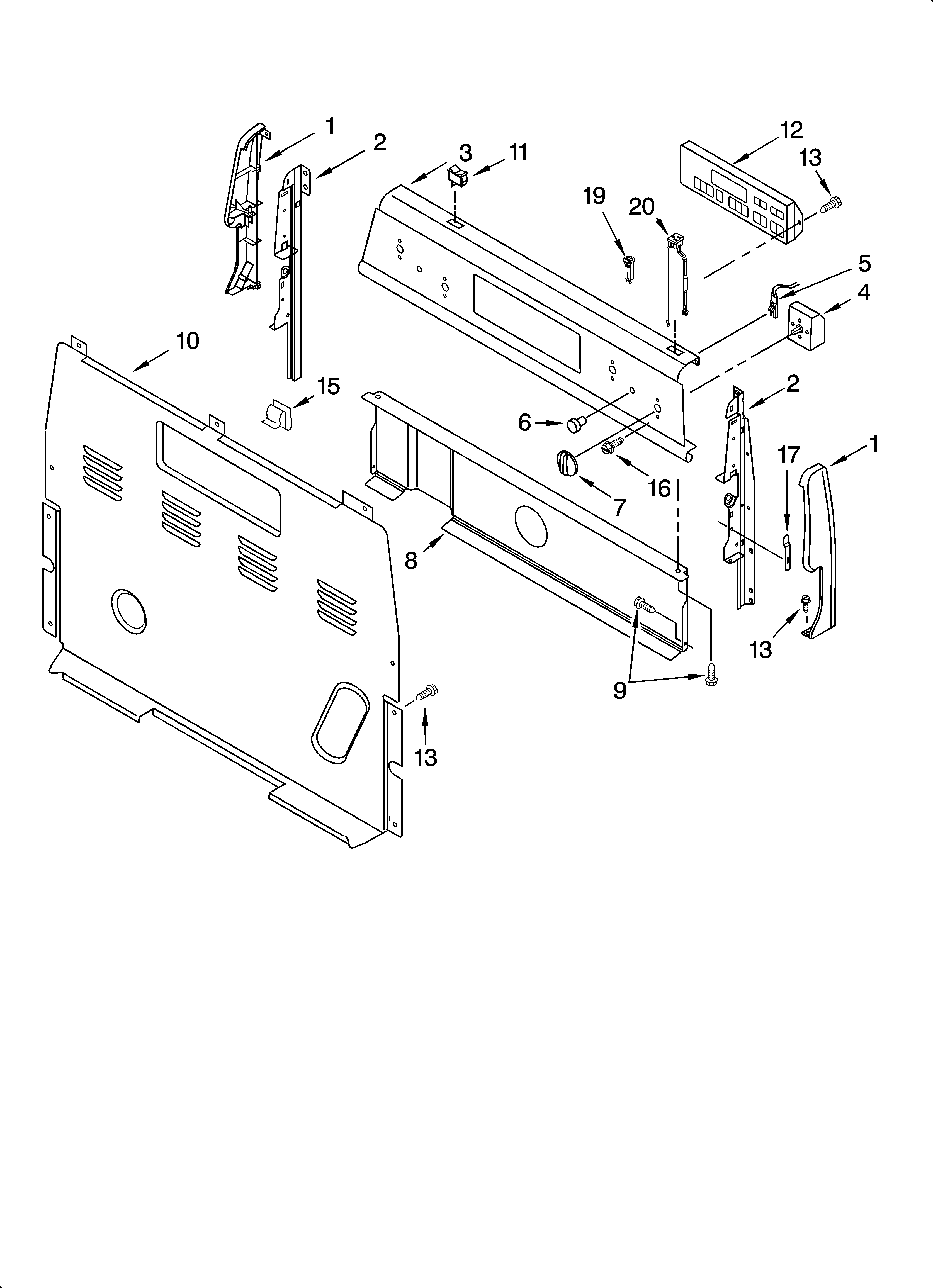 Inglis IRE32301 control panel parts diagram