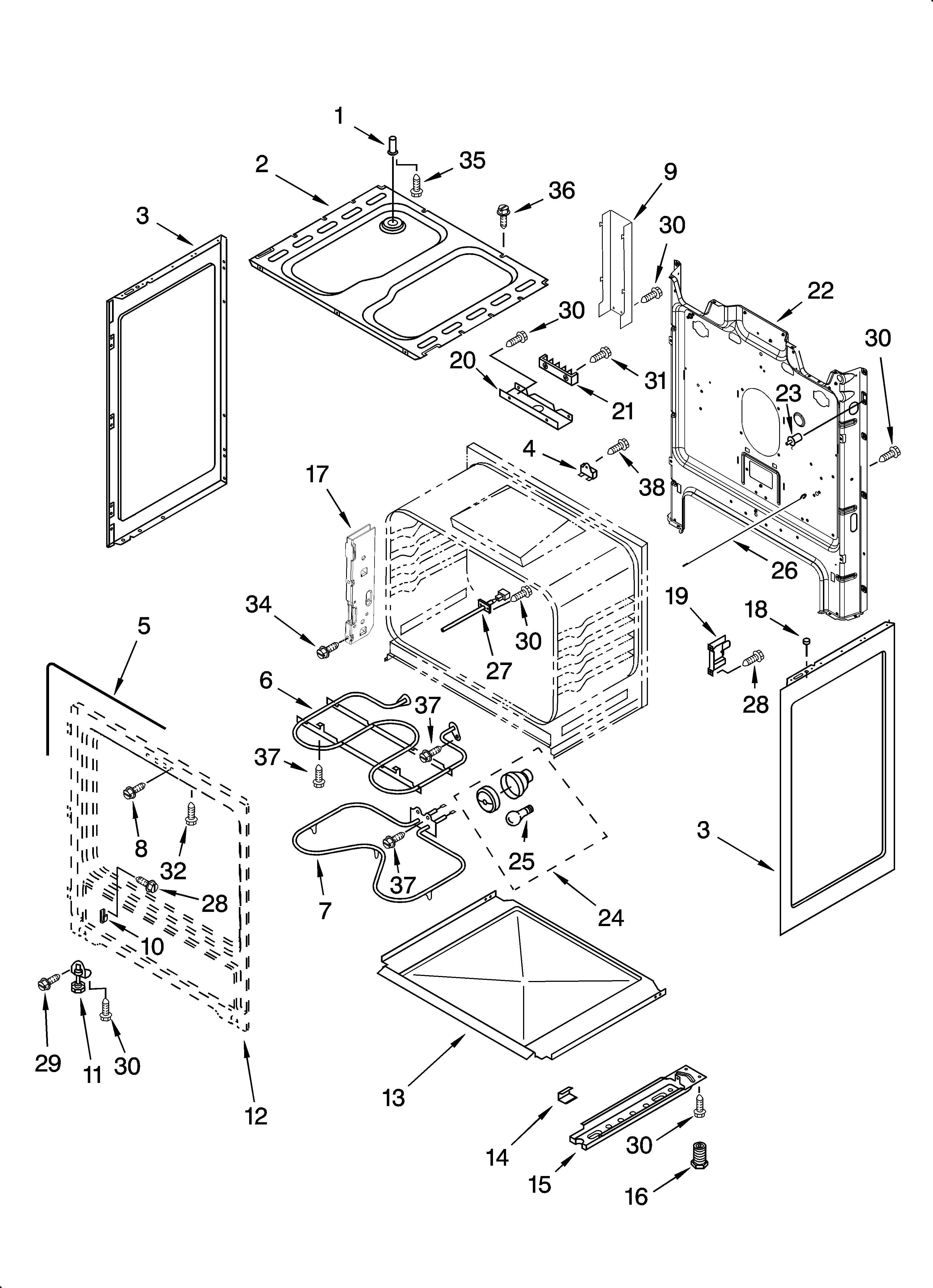 Inglis IRE32302 chassis parts diagram