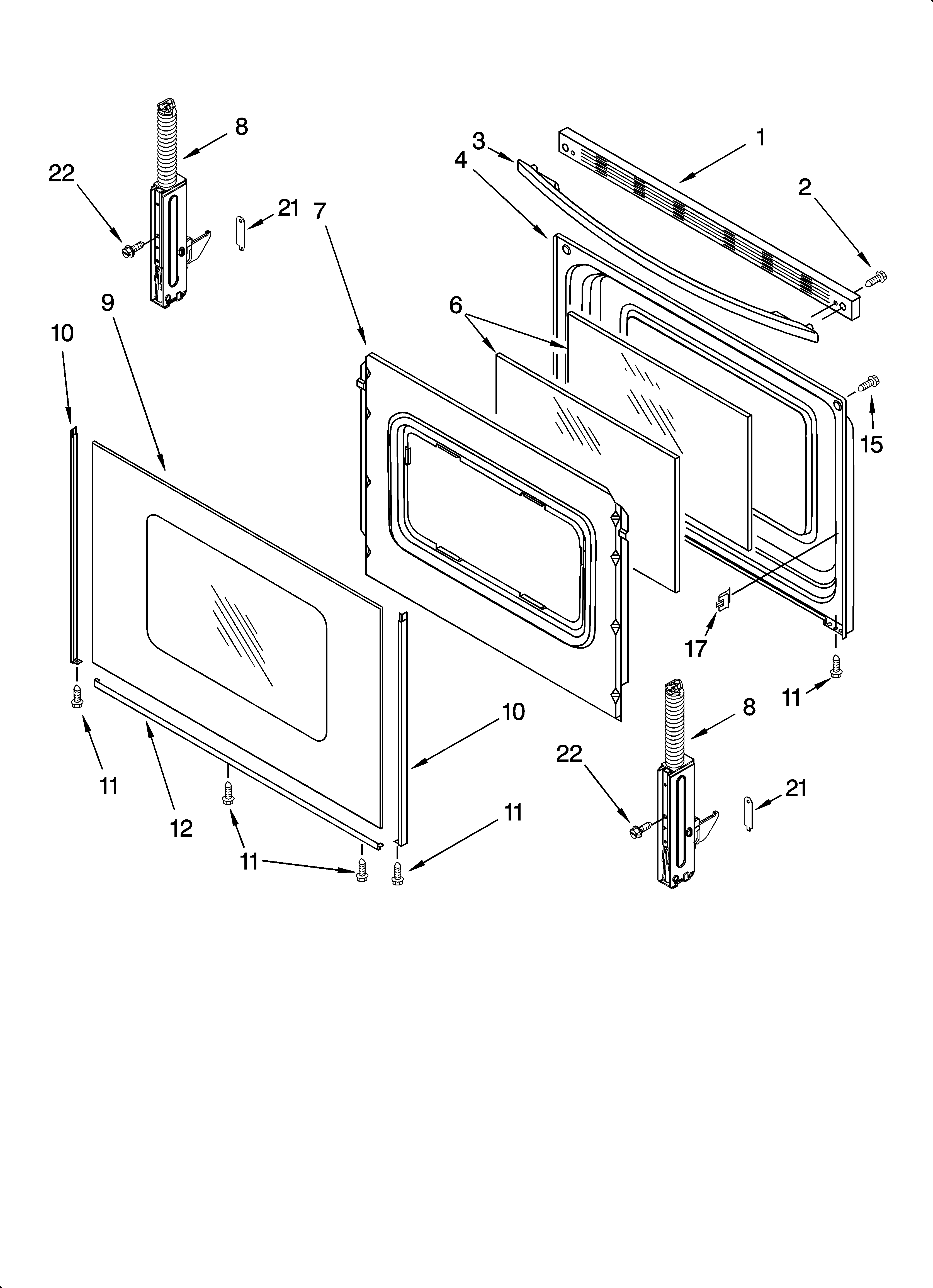 Inglis IRE32302 door parts, optional parts diagram