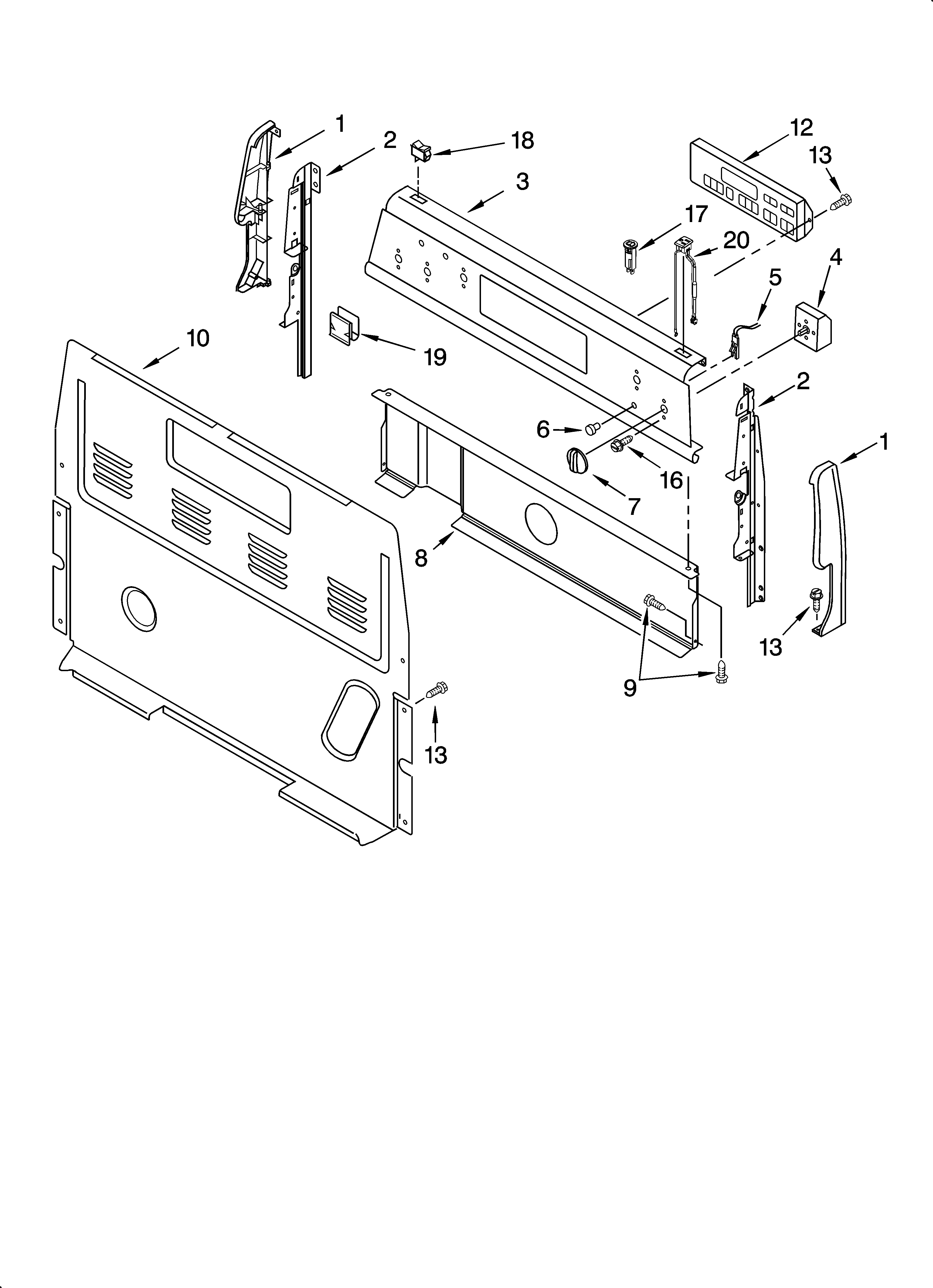 Inglis IRE82301 control panel parts diagram