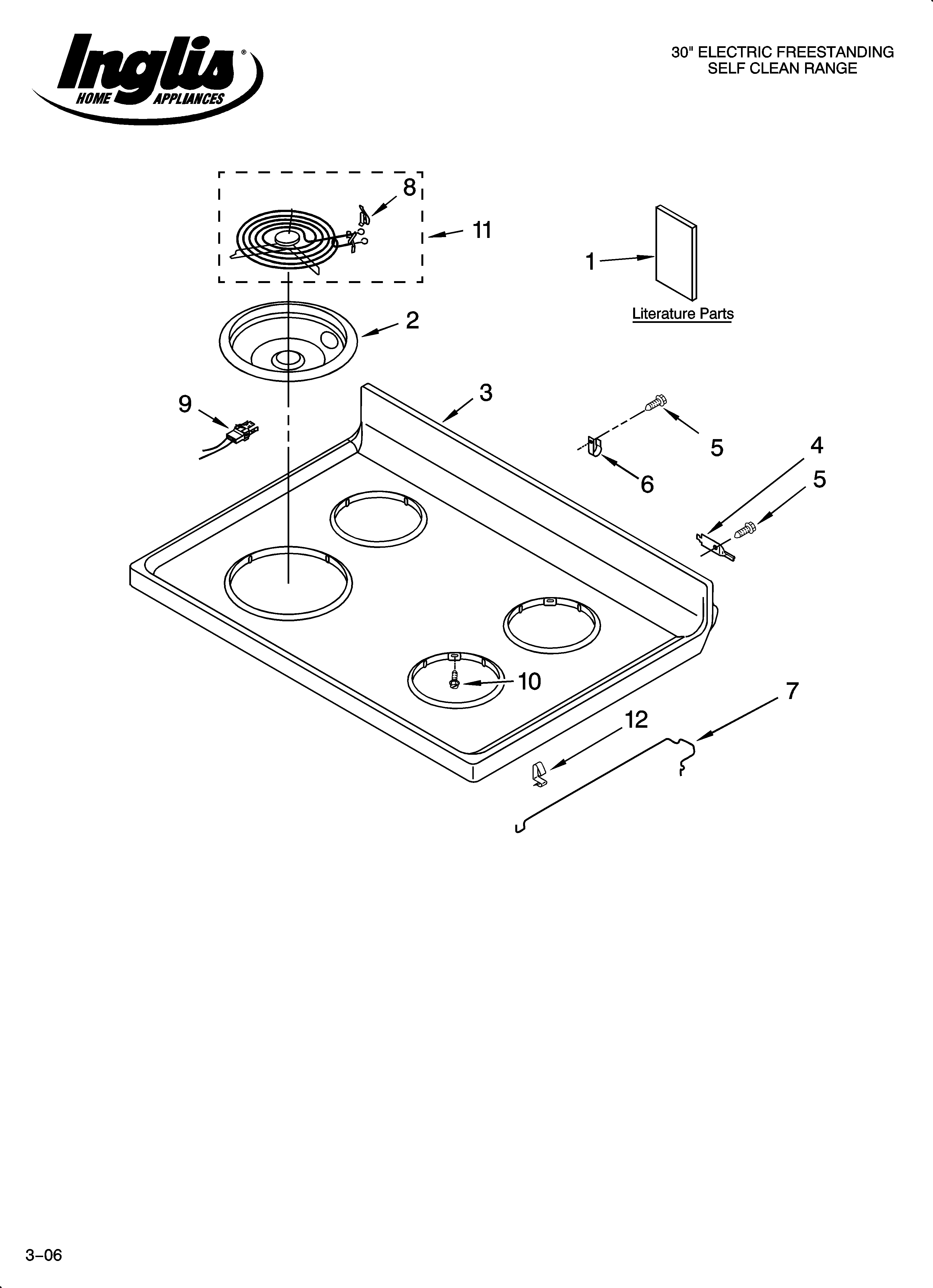 Inglis IRP33802 cooktop parts diagram