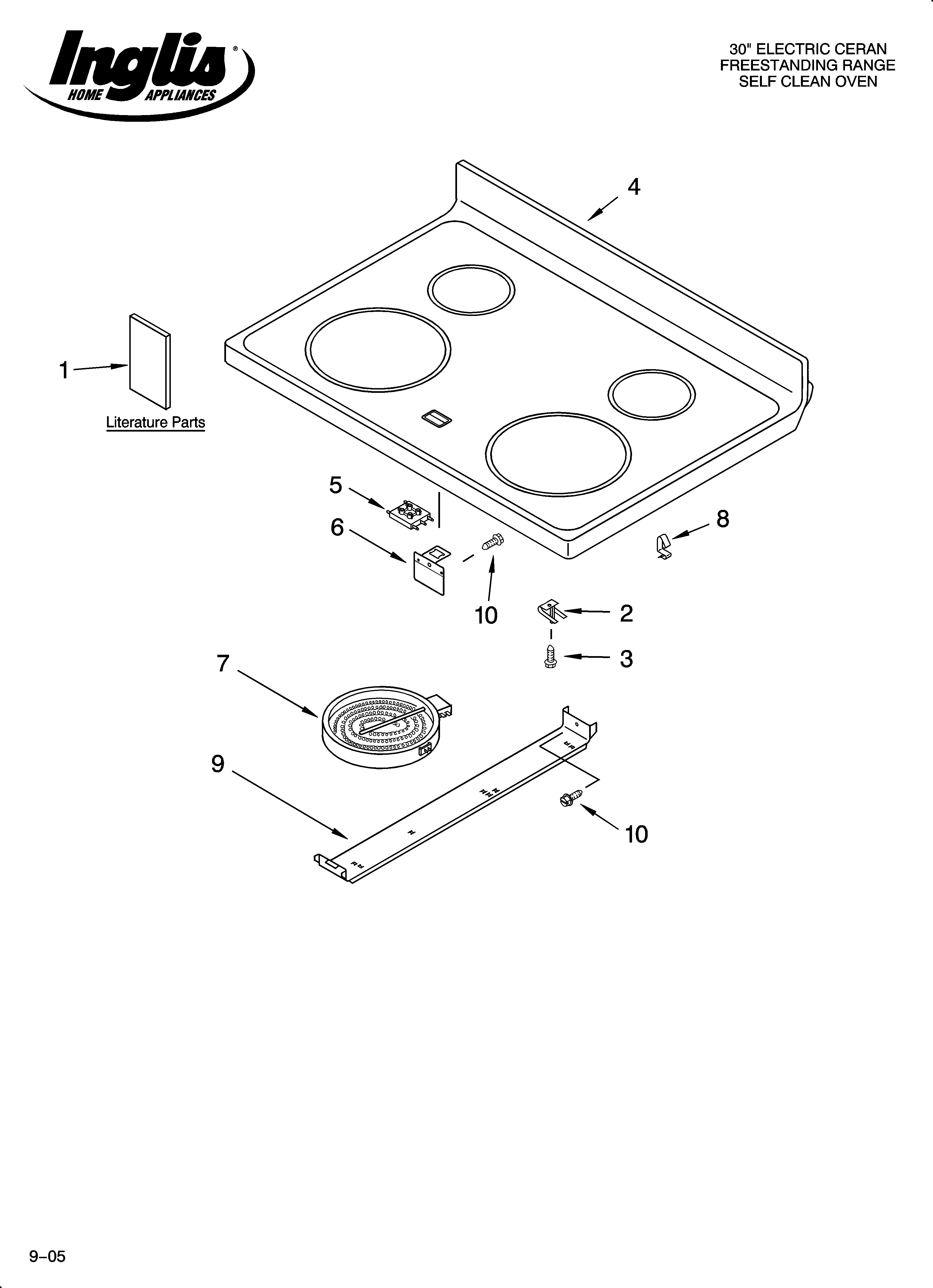 Inglis IRP85801 cooktop parts diagram