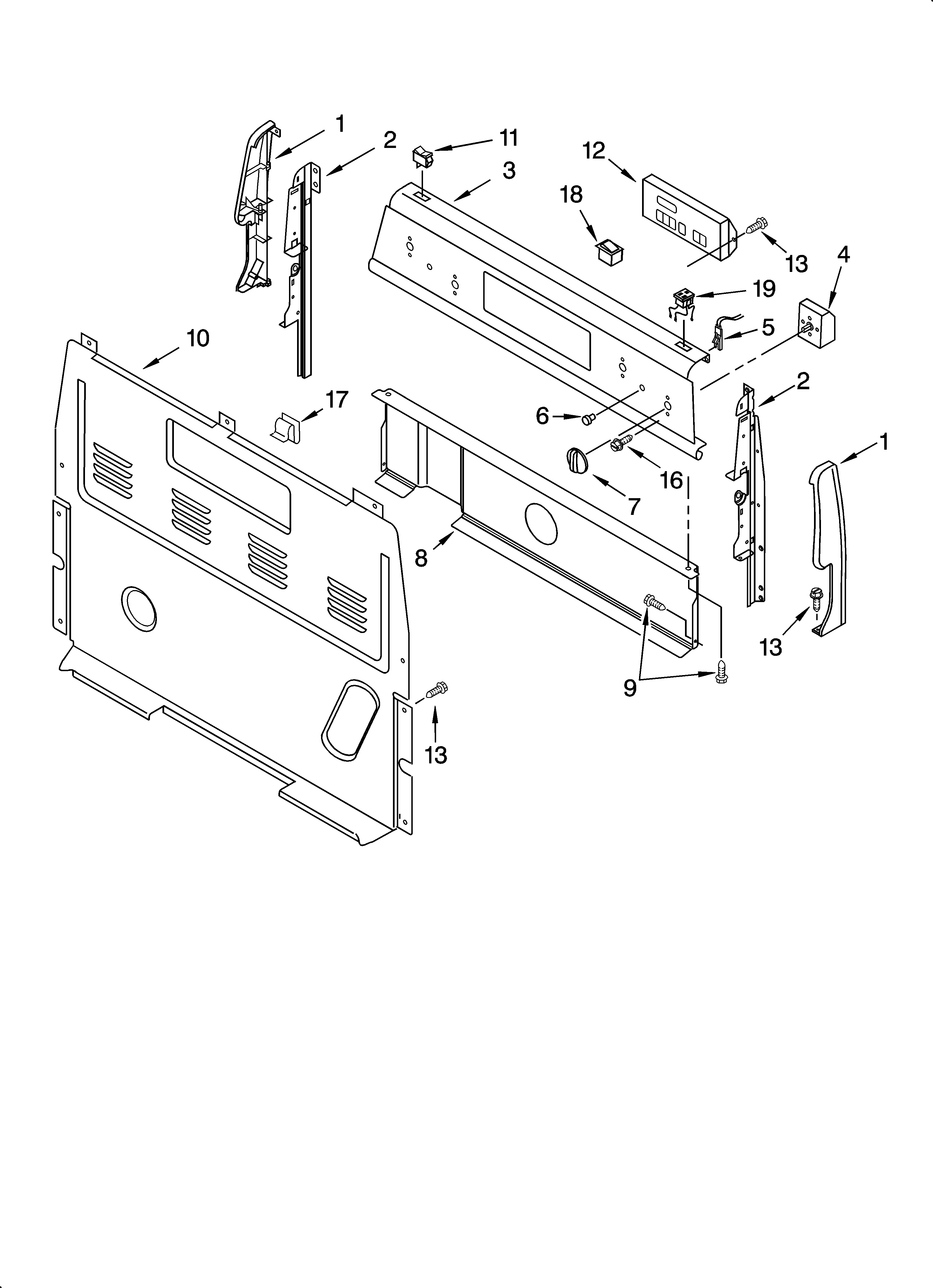 Inglis IRP85801 control panel parts diagram