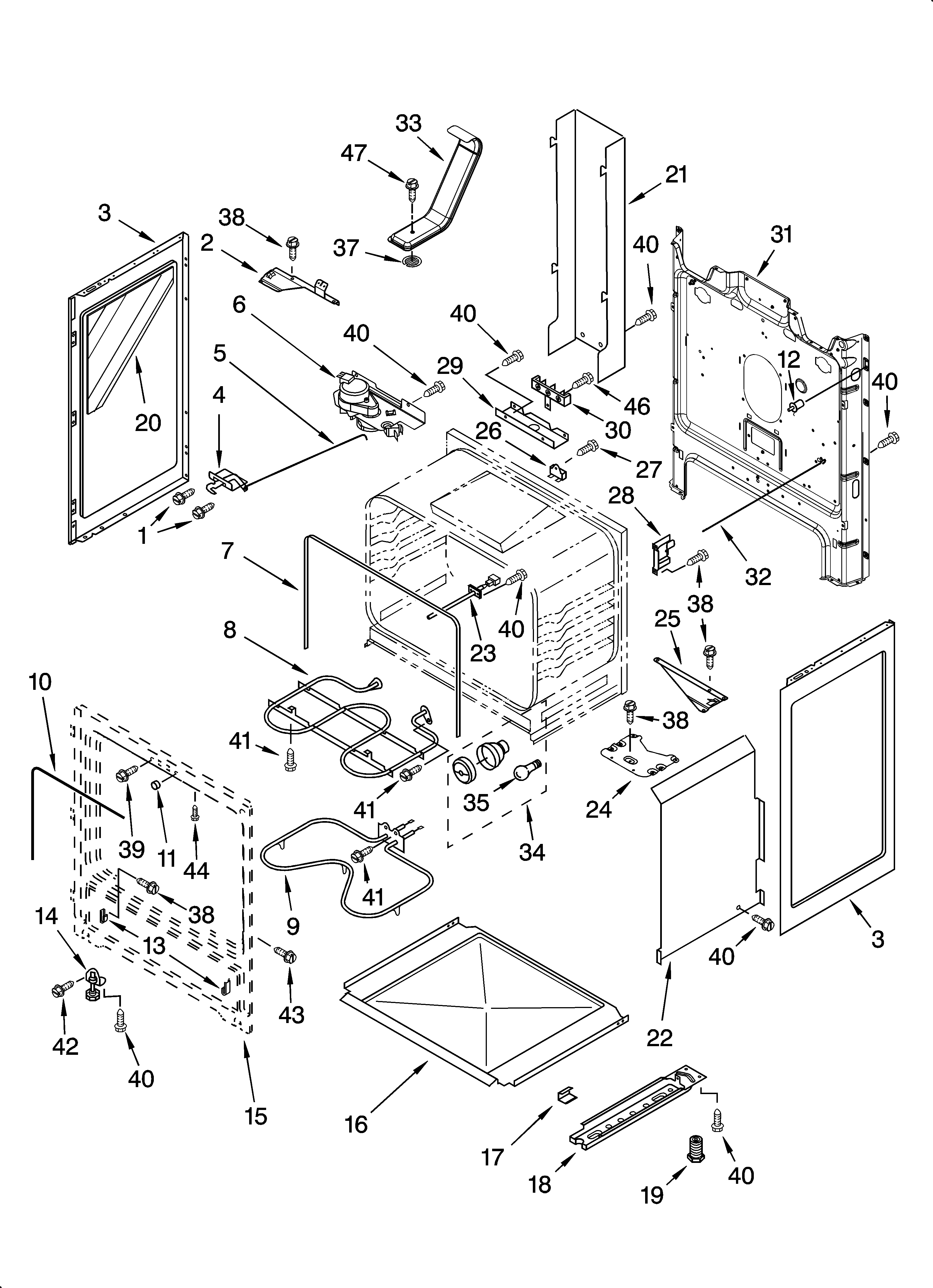 Inglis IRP85801 chassis parts diagram