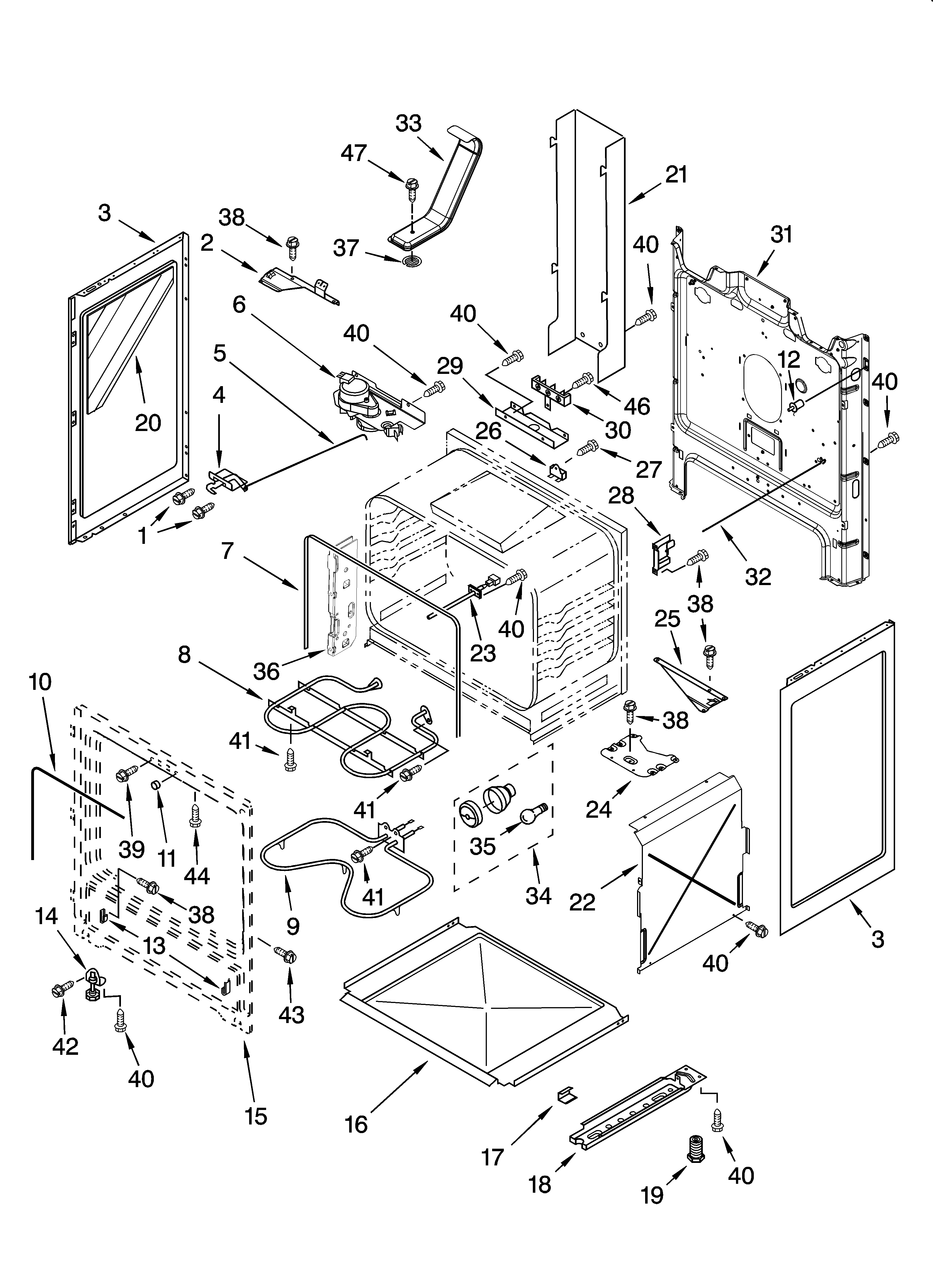 Inglis IRP85802 chassis parts diagram