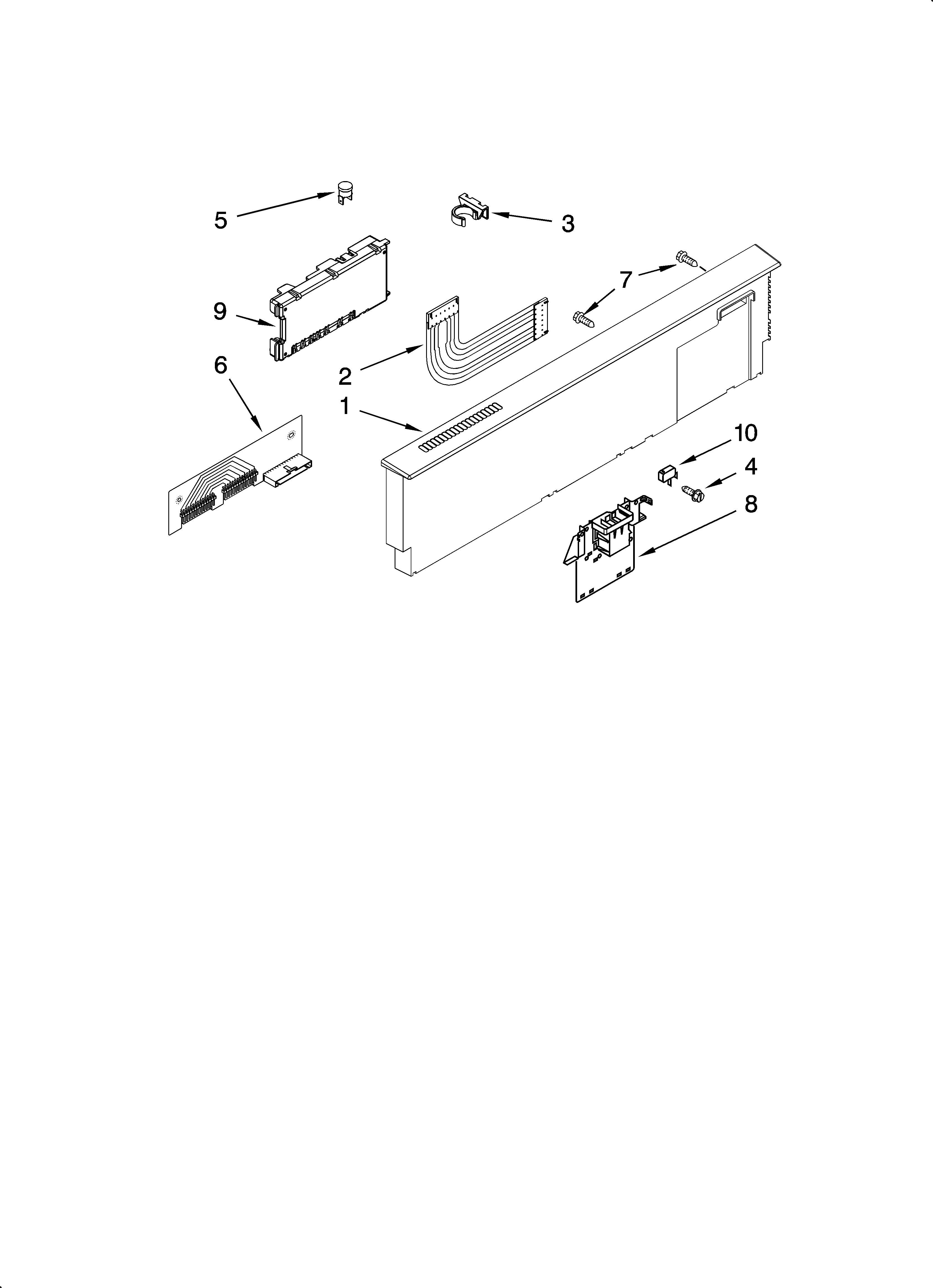 KitchenAid KUDJ02CRBS4 control panel parts diagram