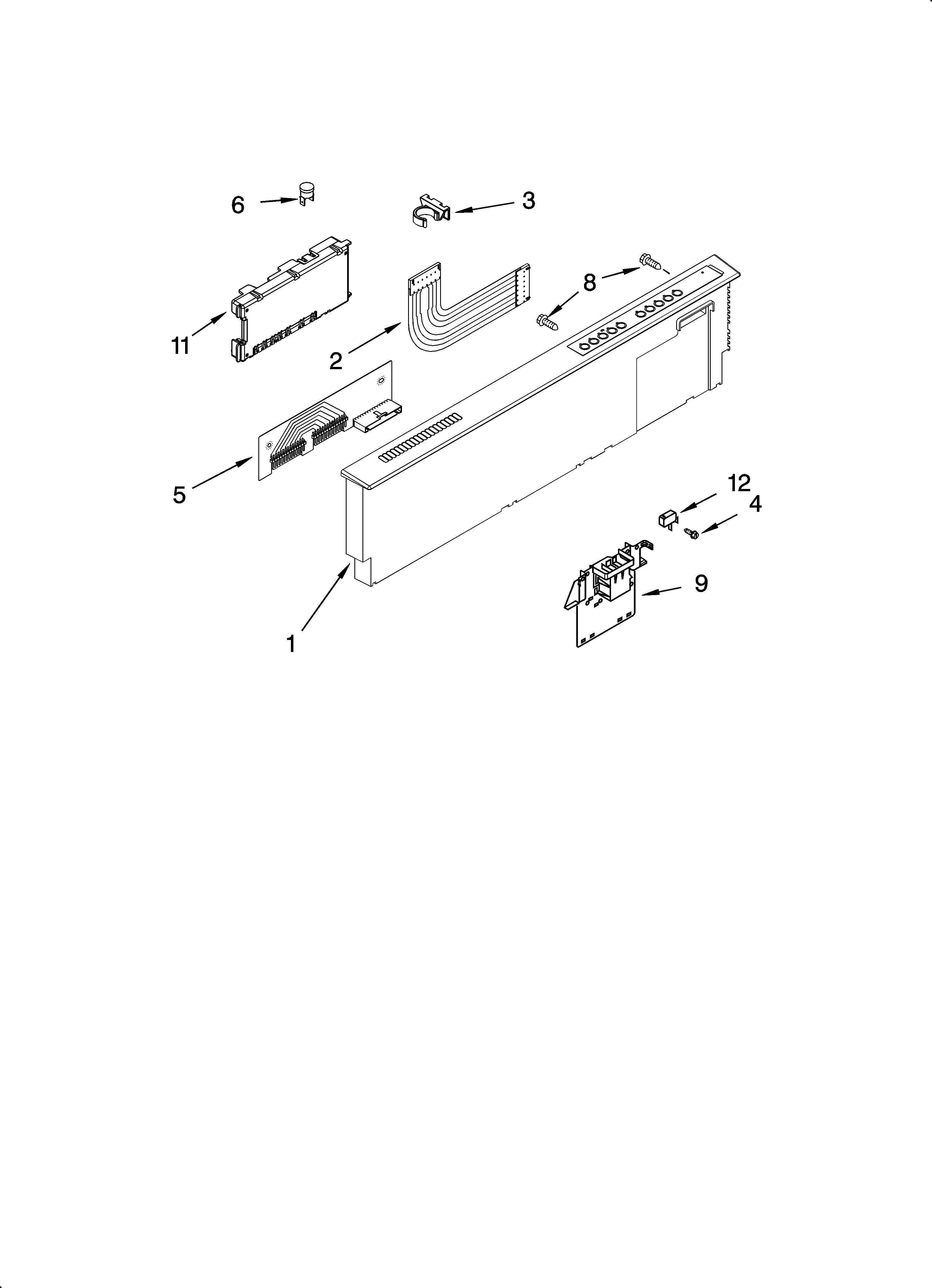 KitchenAid KUDS02SRBL3 control panel parts diagram