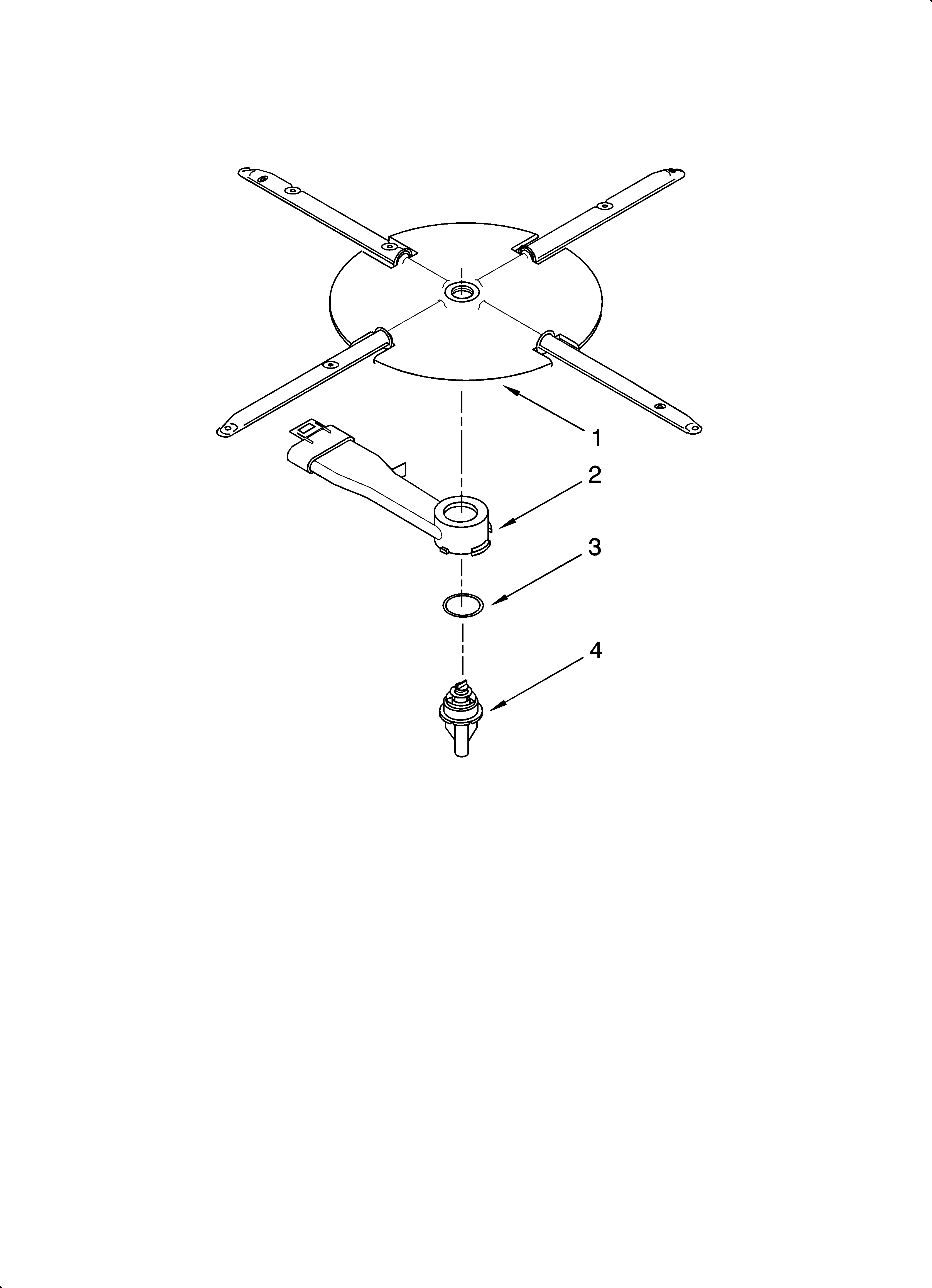 KitchenAid KUDS02SRWH4 lower washarm and strainer parts diagram