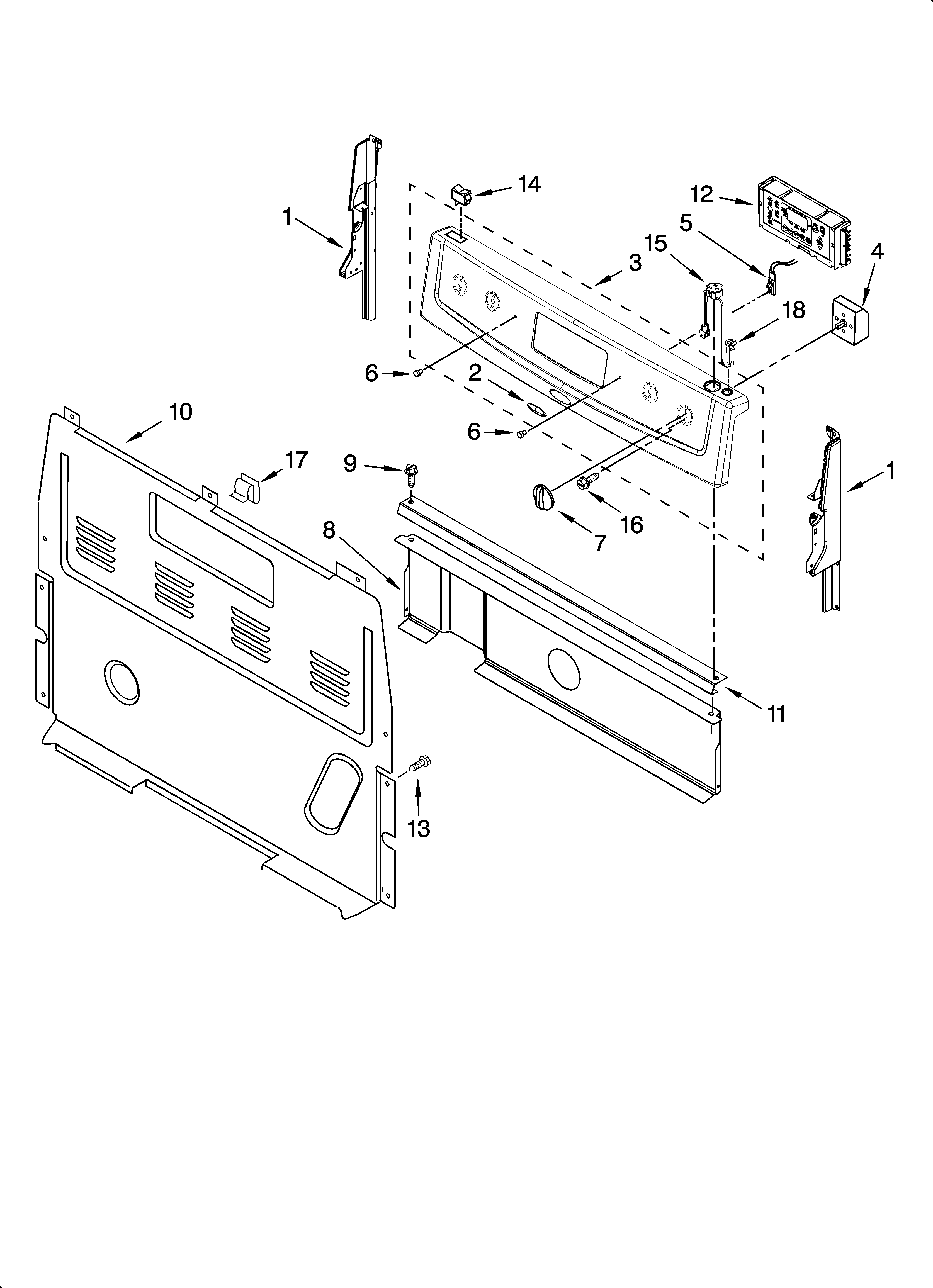 Whirlpool WERC4101SQ0 control panel parts diagram