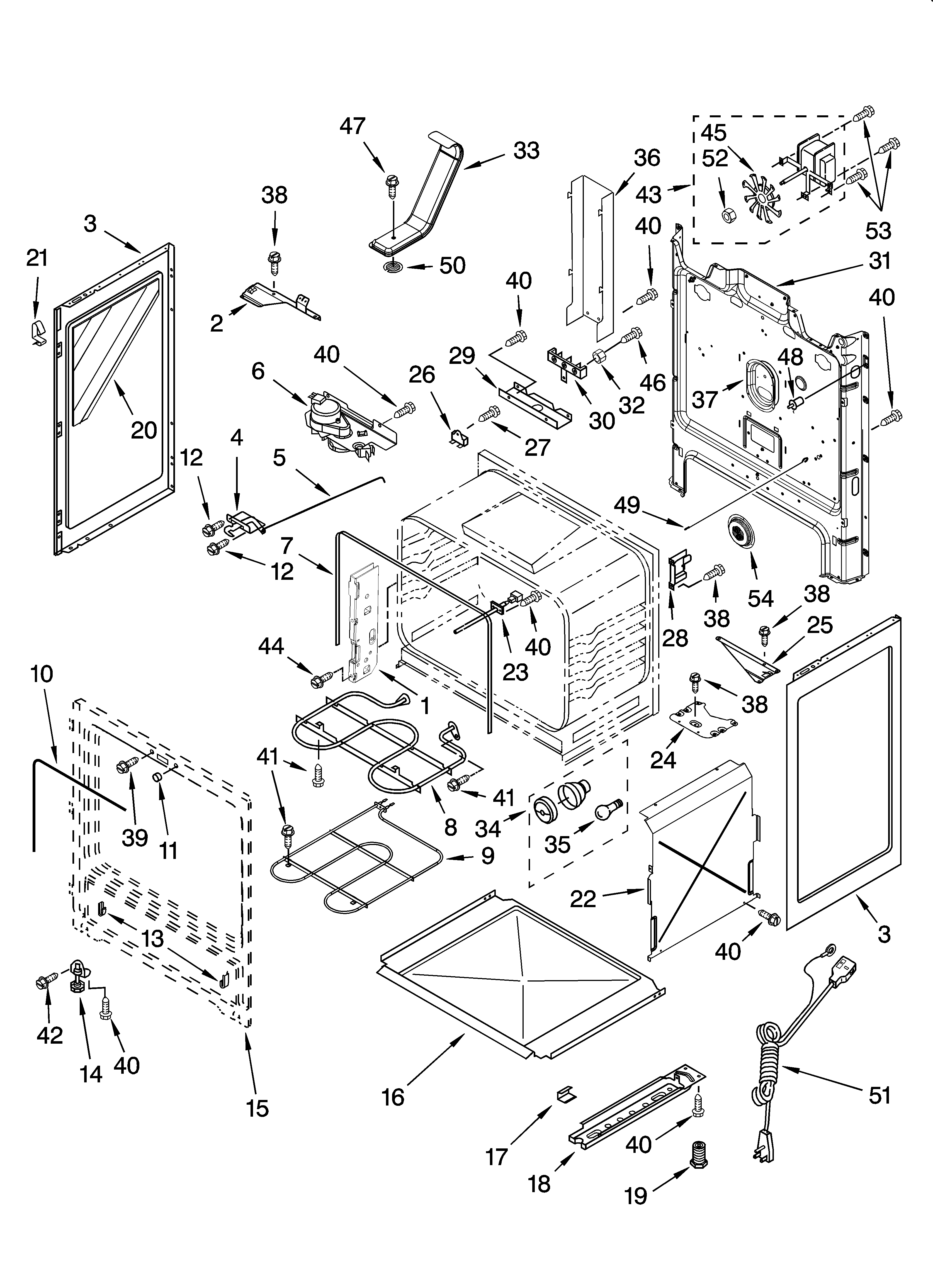 Whirlpool WERC4101SQ0 chassis parts diagram