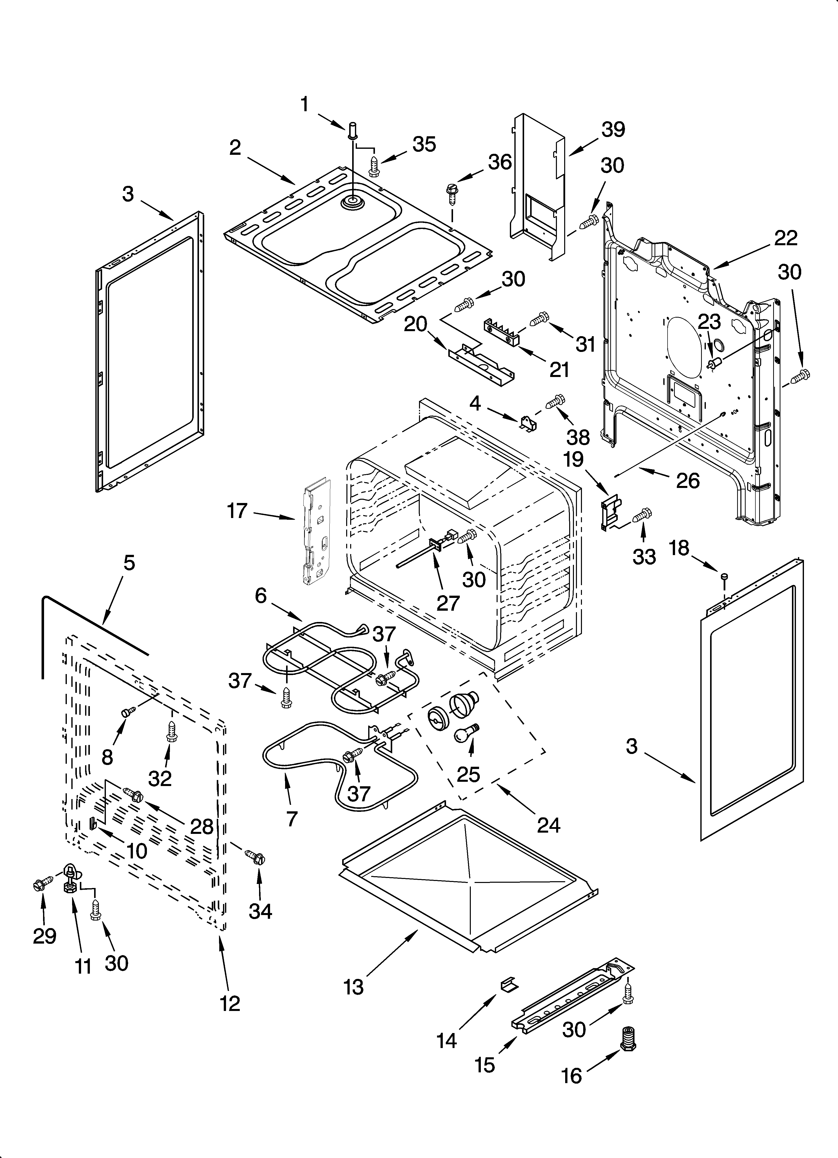 Whirlpool WERE3000PB5 chassis parts diagram