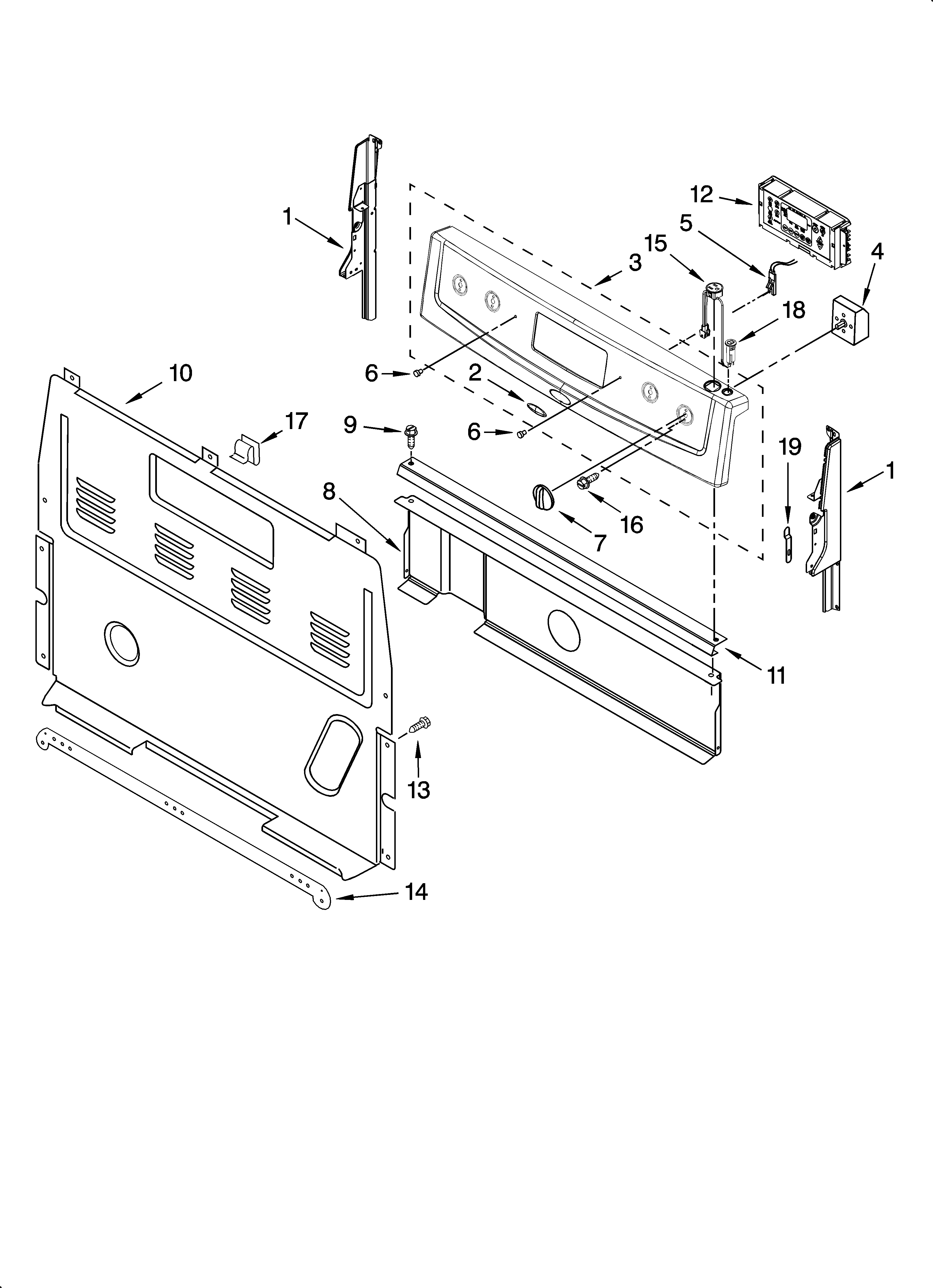 Whirlpool WERE3000SQ0 control panel parts diagram