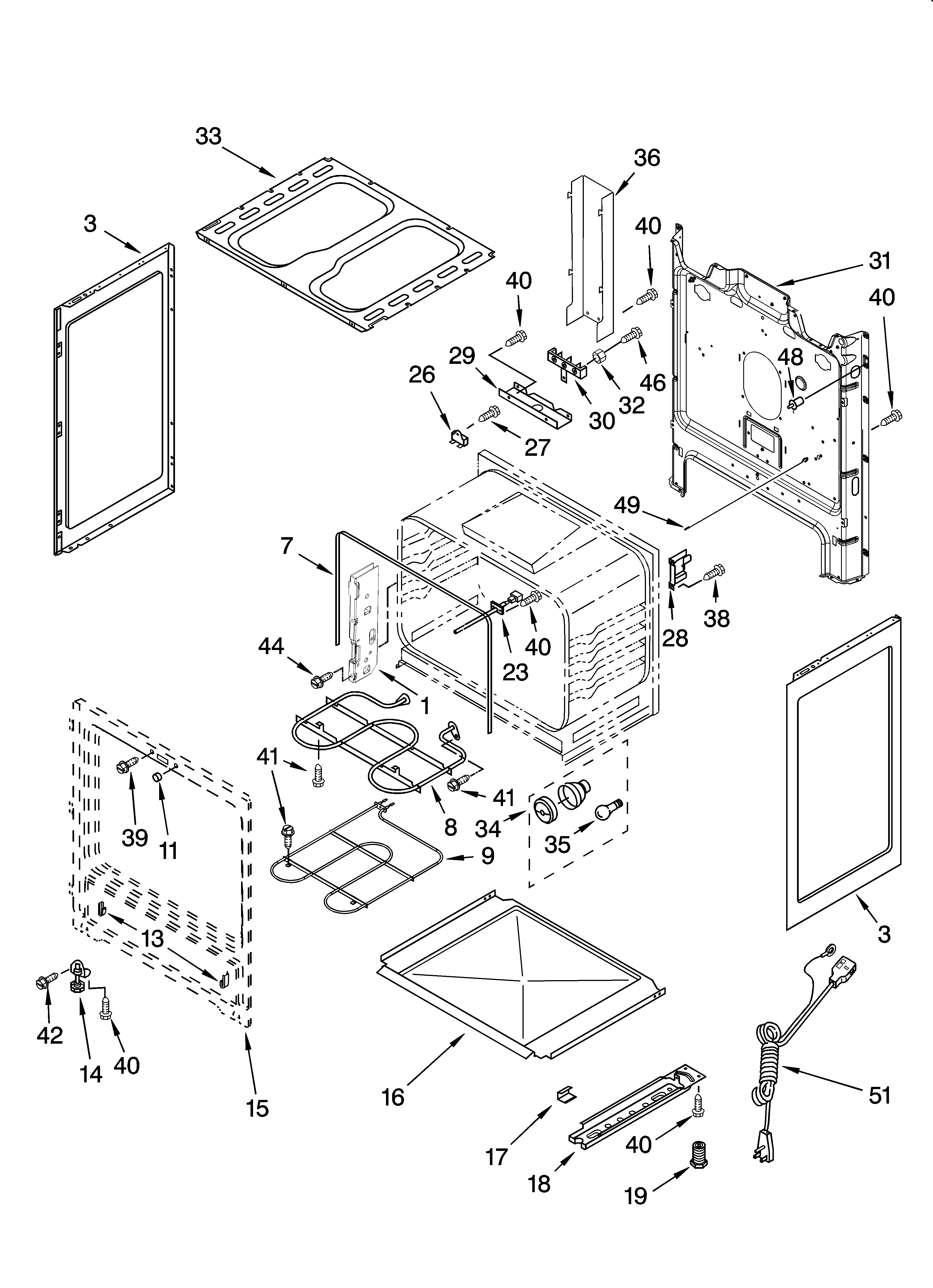 Whirlpool WERE3000SQ0 chassis parts diagram