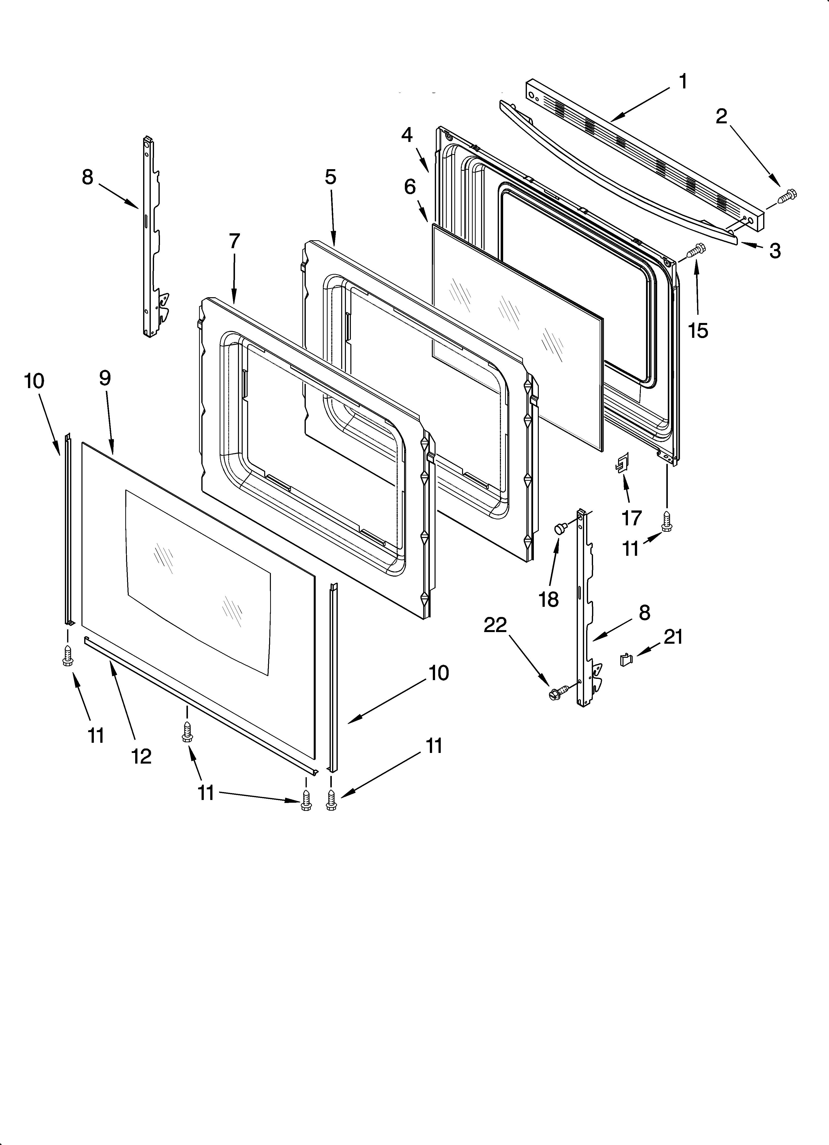 Whirlpool WERE3100PQ2 door parts, optional parts diagram