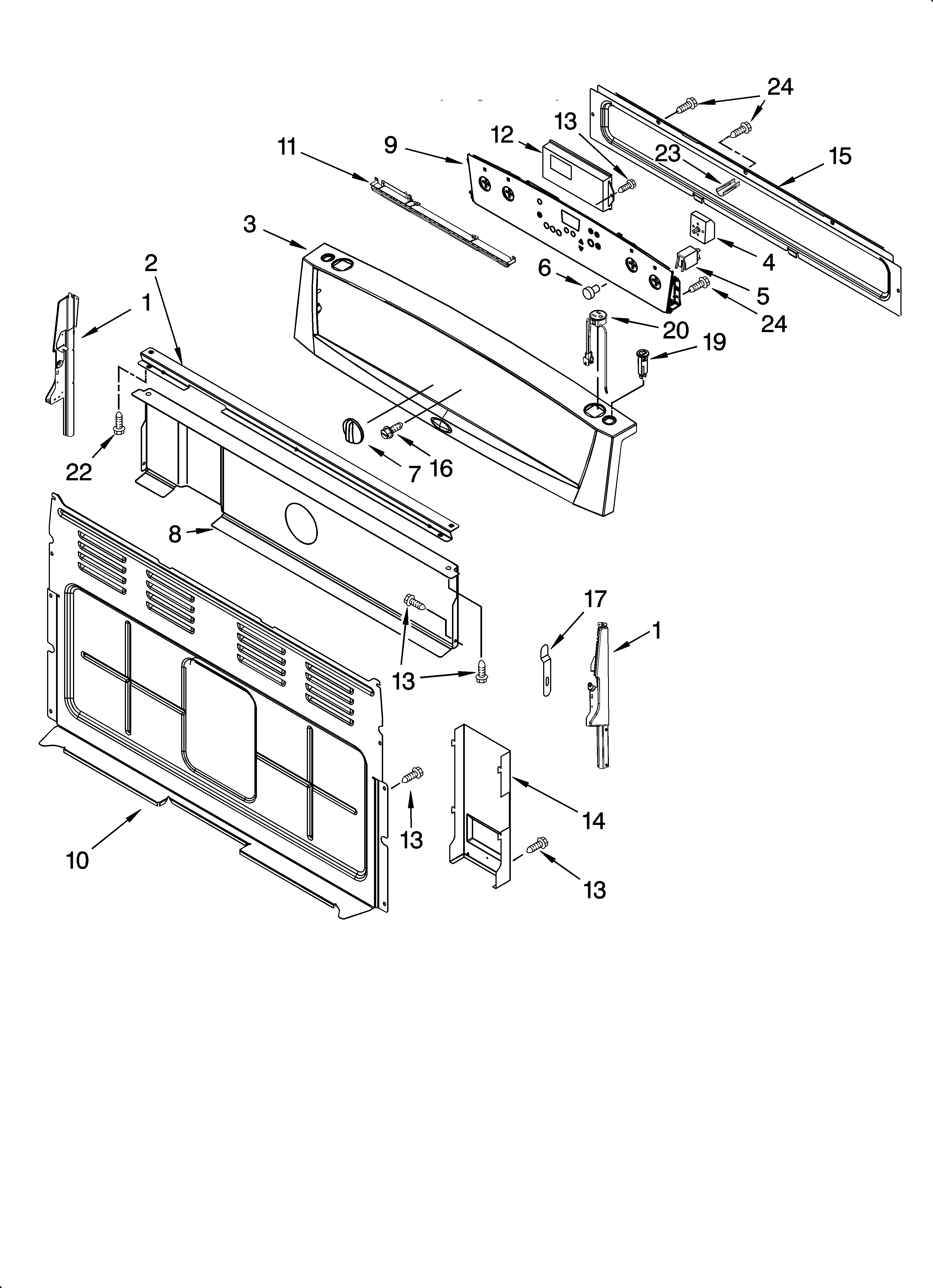 Whirlpool WERE3110PQ1 control panel parts diagram