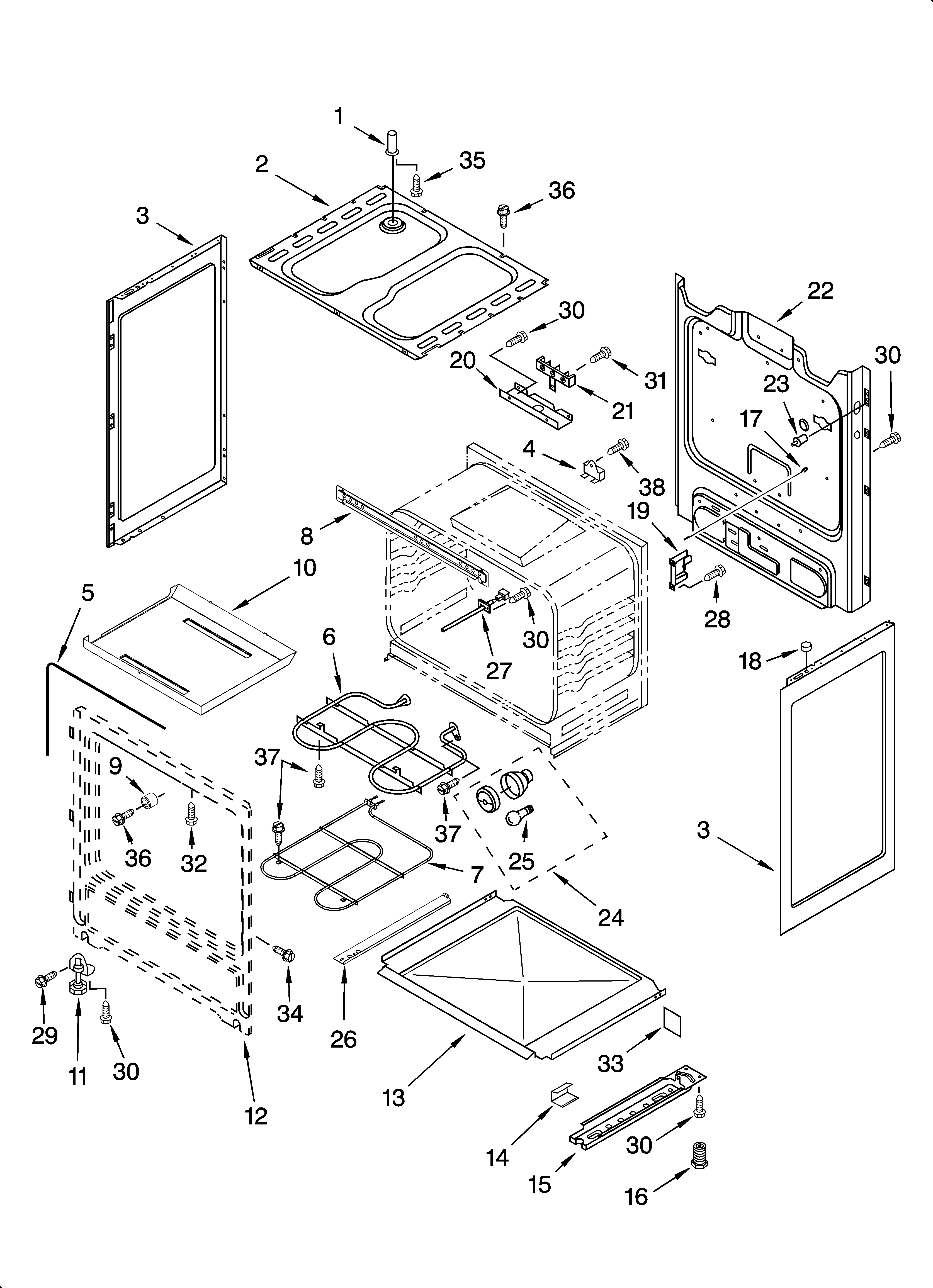 Whirlpool WERE3110PQ1 chassis parts diagram