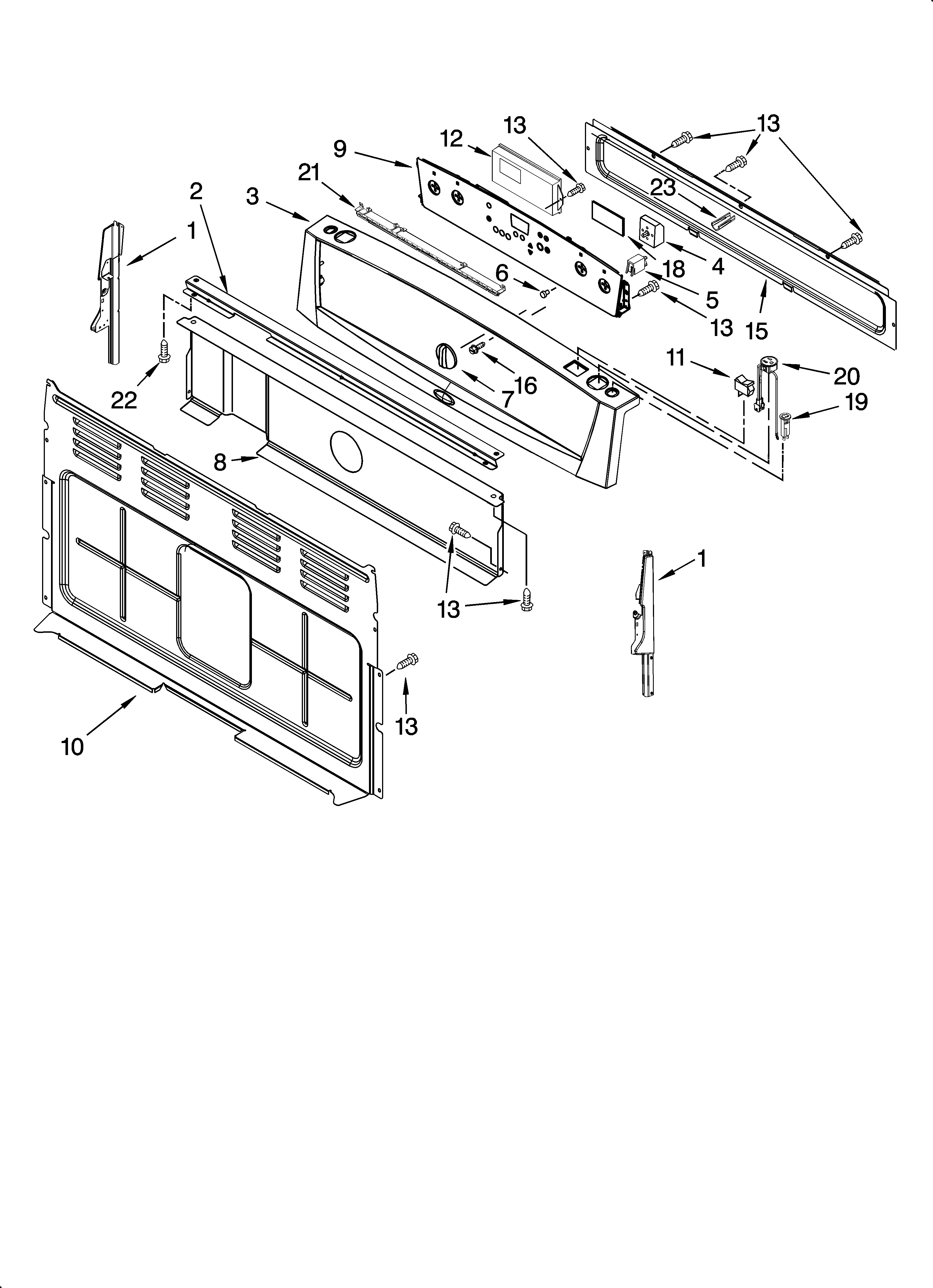 Whirlpool WERE4100PQ2 control panel parts diagram