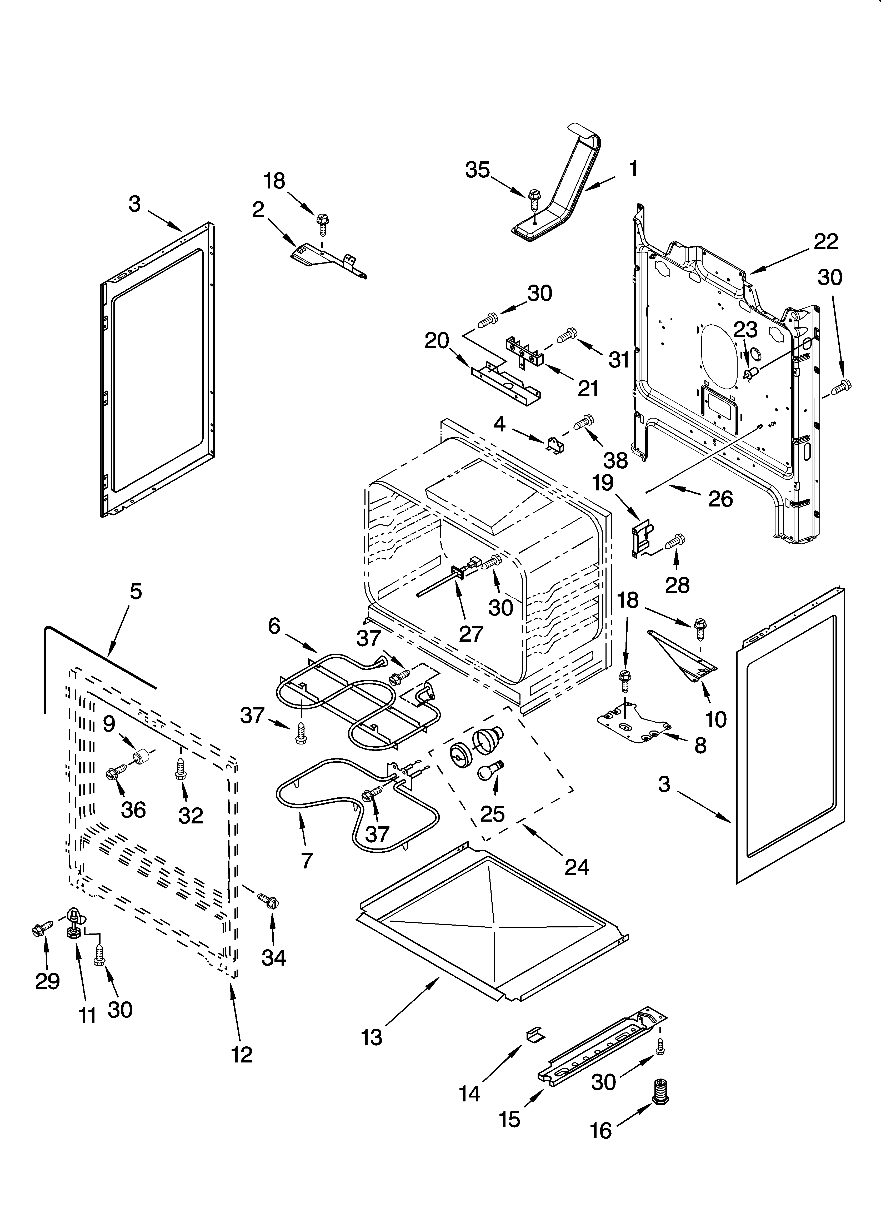 Whirlpool WERE4200PQ2 chassis parts diagram