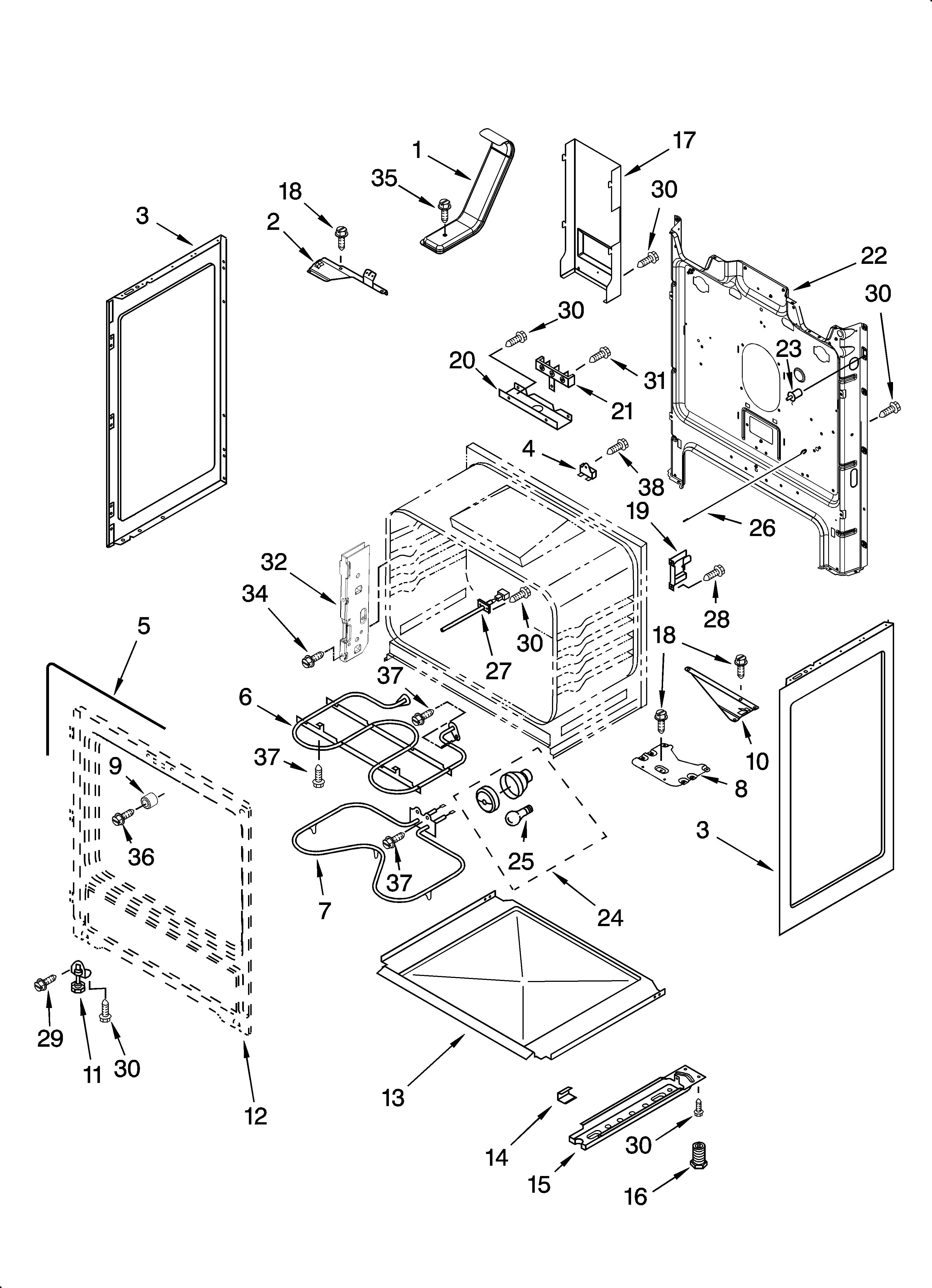 Whirlpool WERE4200PQ3 chassis parts diagram