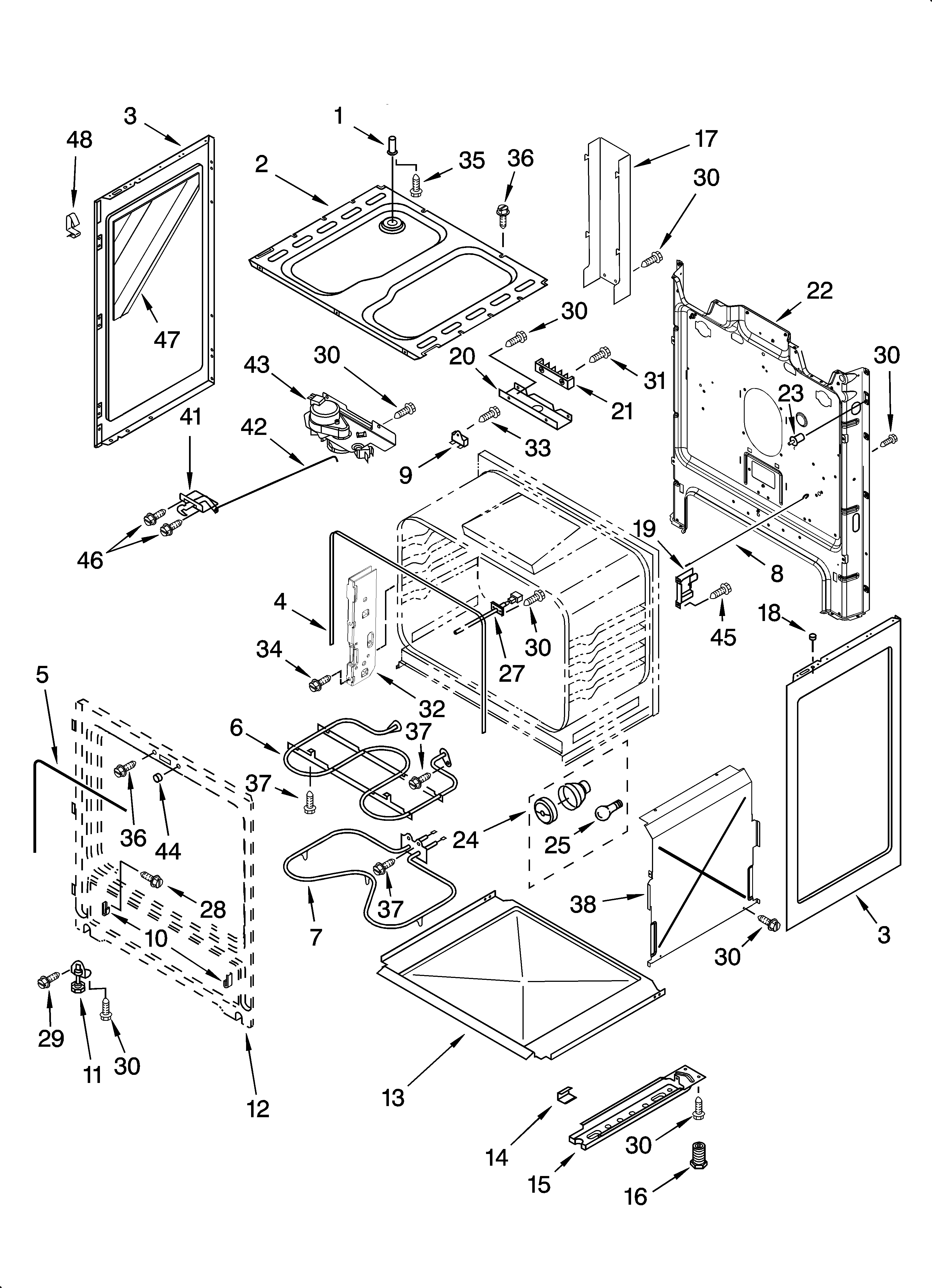 Whirlpool WERP3000PB4 chassis parts diagram