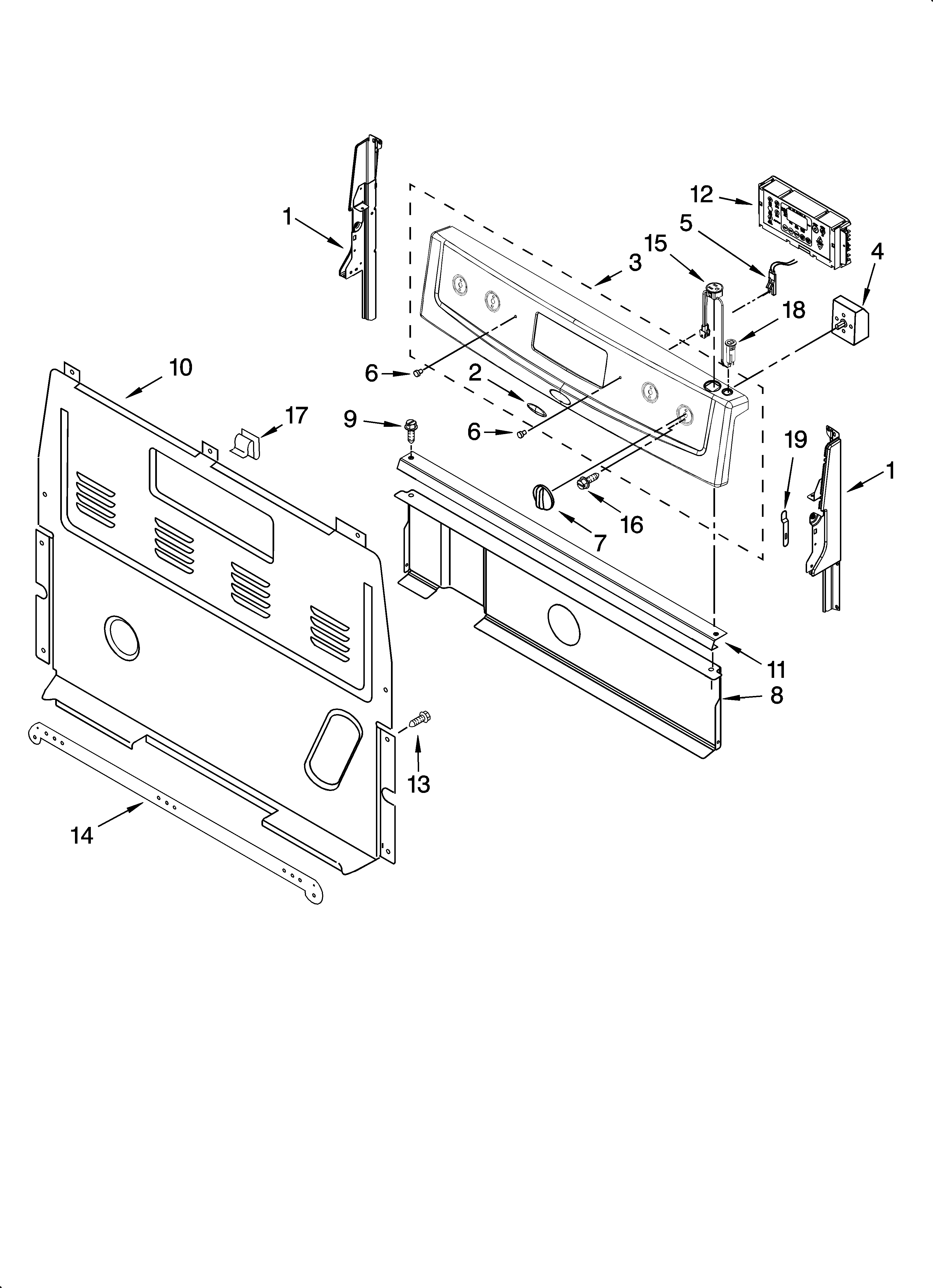 Whirlpool WERP3101SQ0 control panel parts diagram