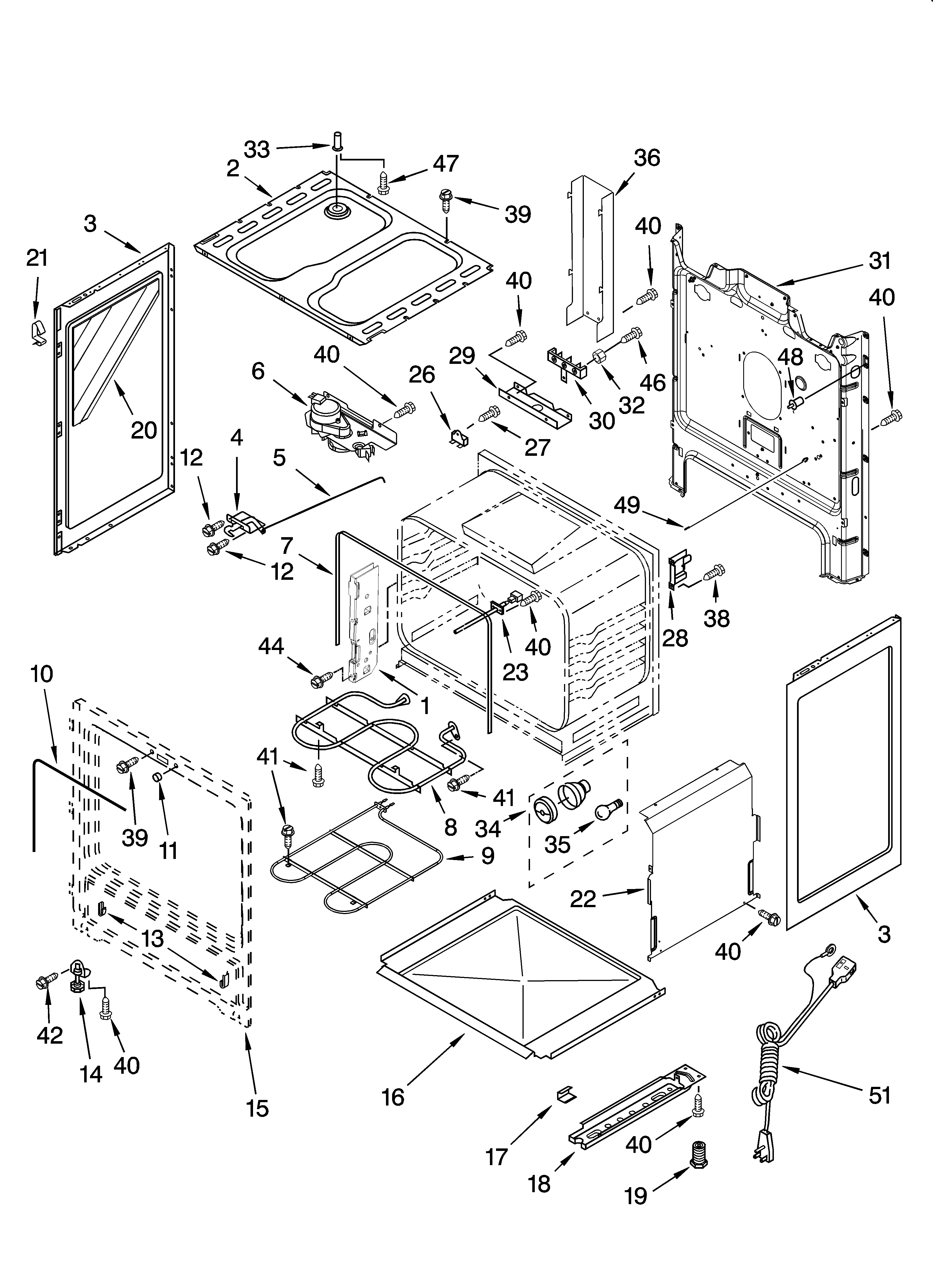 Whirlpool WERP3101SQ0 chassis parts diagram