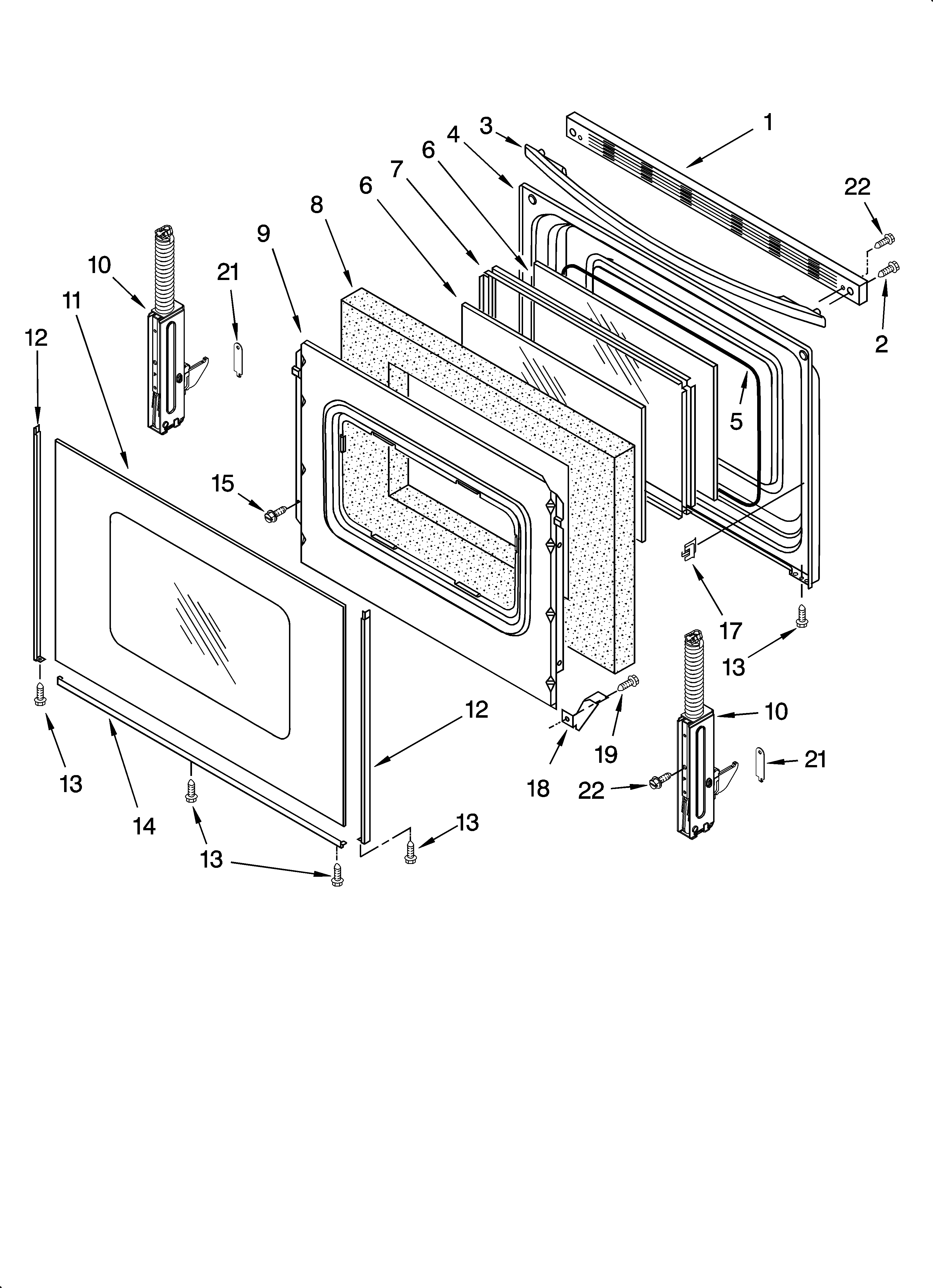 Whirlpool WERP3101SQ0 door parts, optional parts (not included) diagram