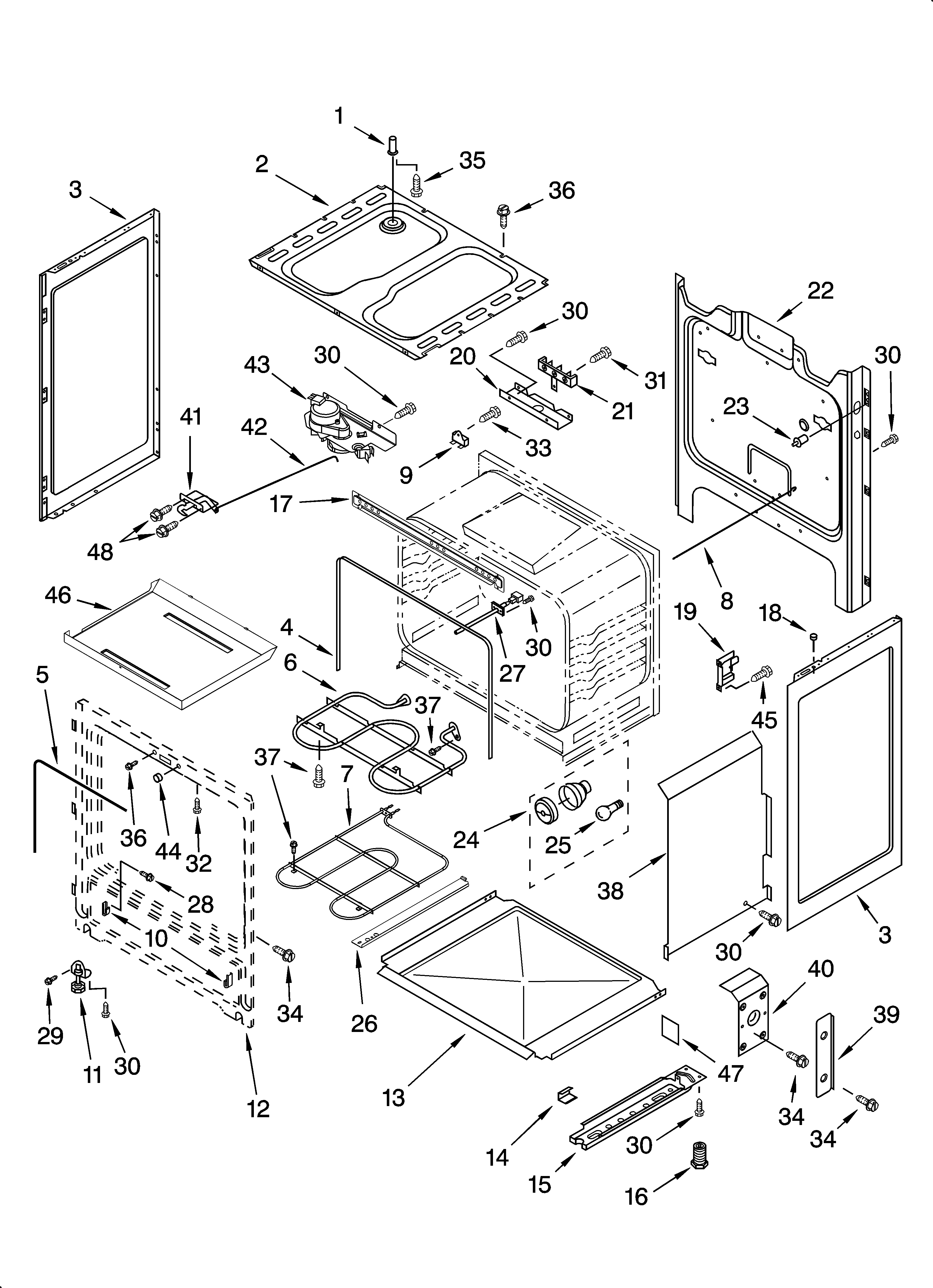 Whirlpool WERP3120PB1 chassis parts diagram