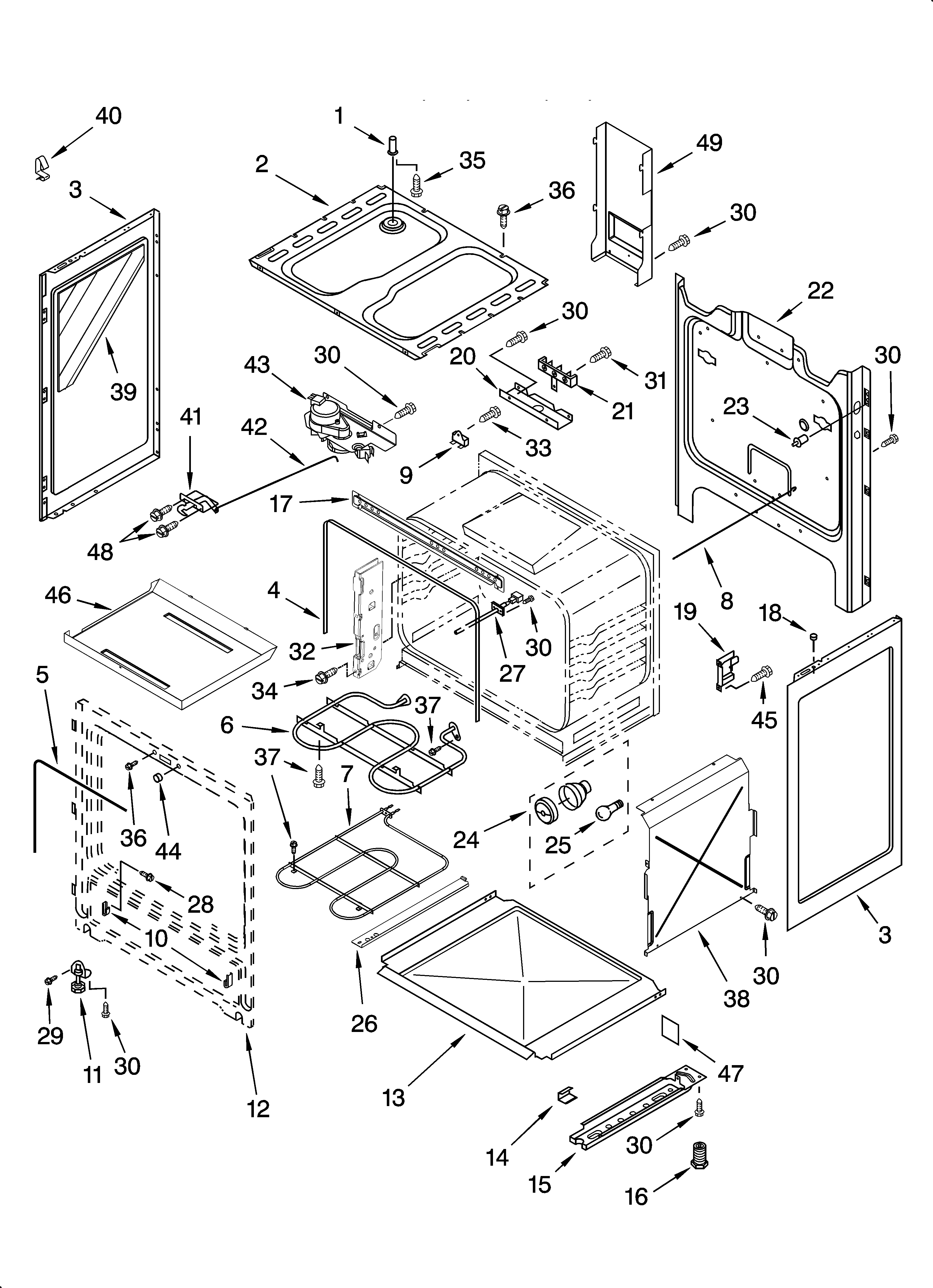 Whirlpool WERP3120PB3 chassis parts diagram