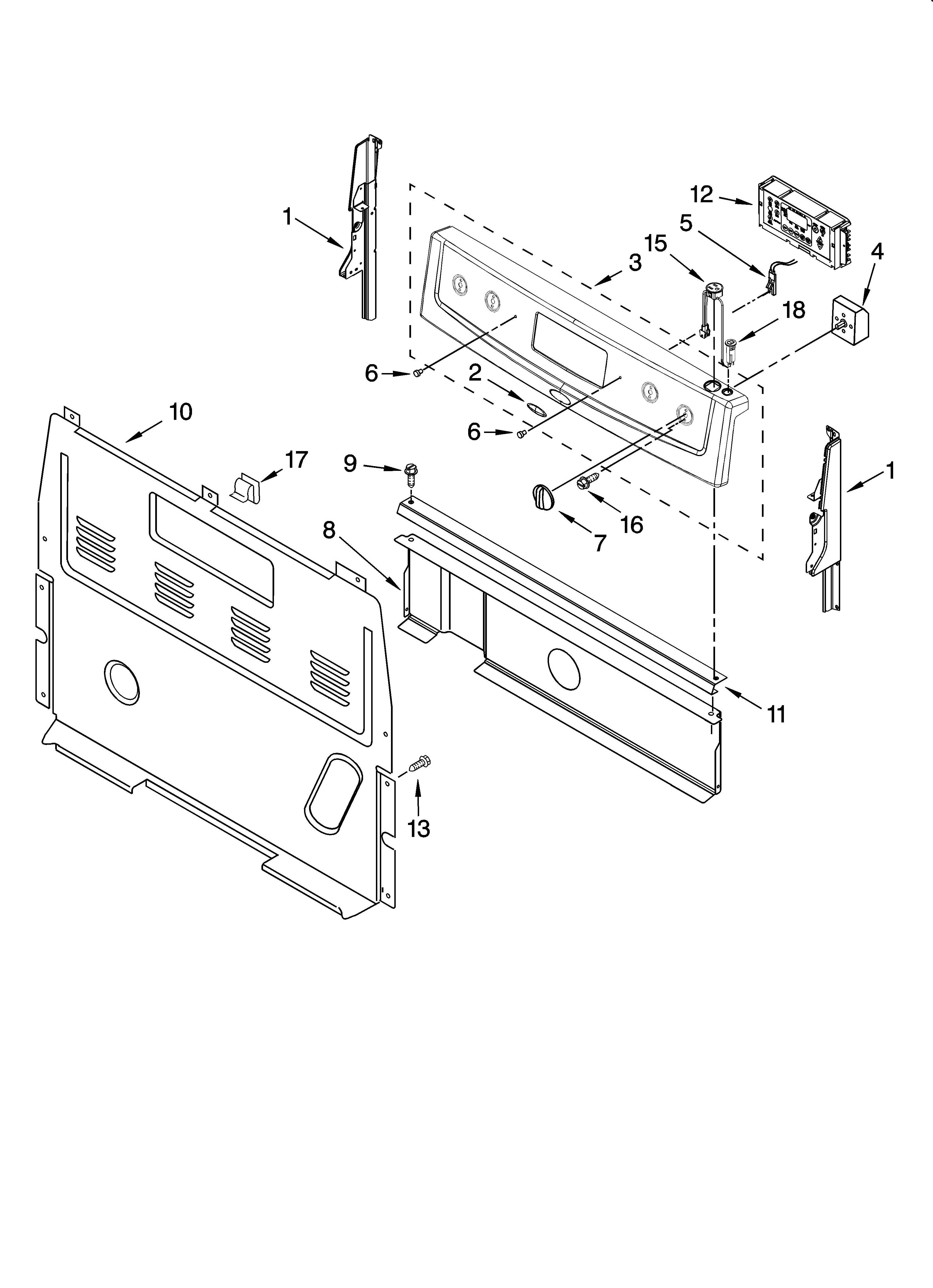 Whirlpool WERP4101SB0 control panel parts diagram