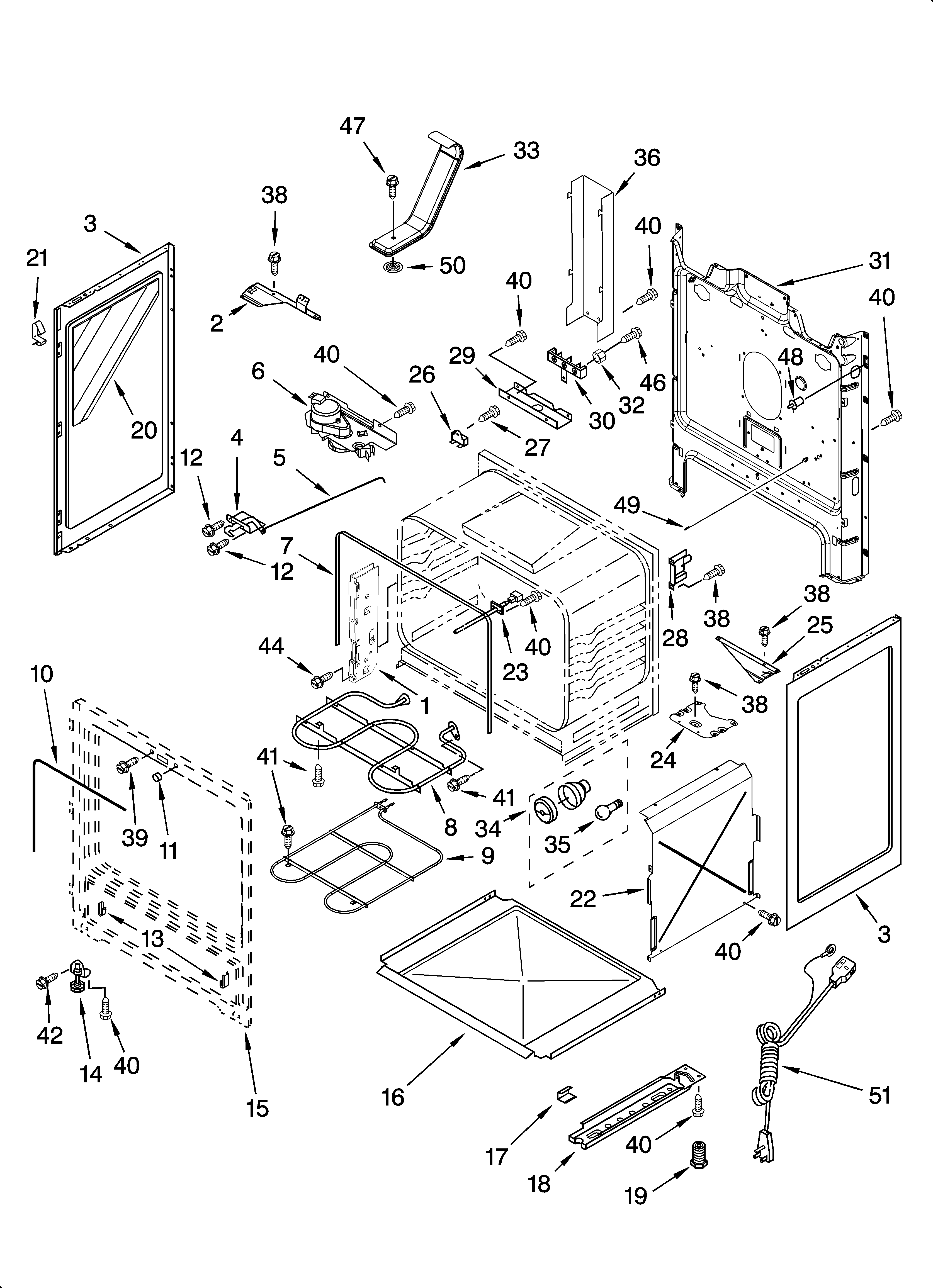 Whirlpool WERP4101SB0 chassis parts diagram