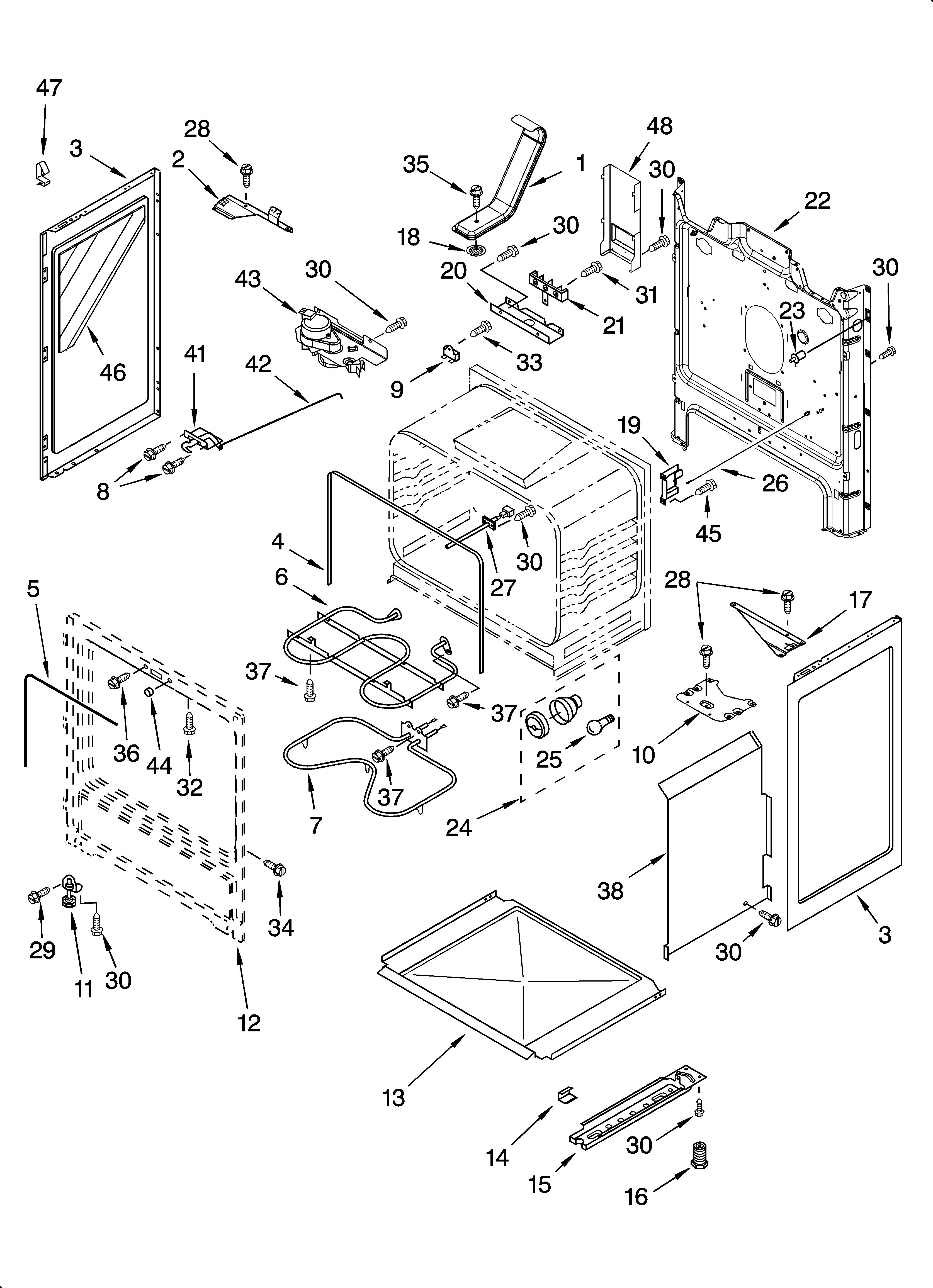 Whirlpool WERP4110PQ2 chassis parts diagram