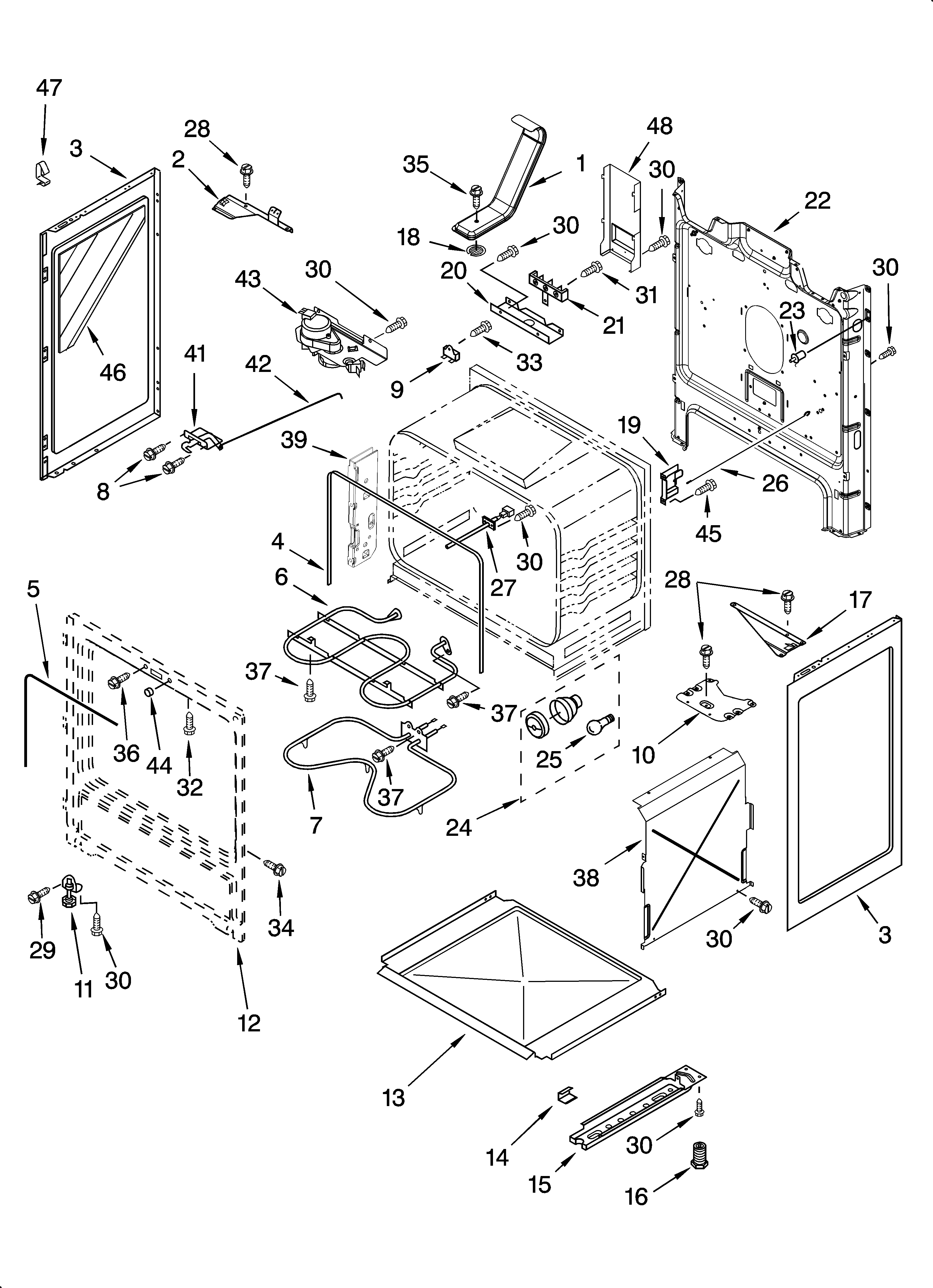 Whirlpool WERP4110PQ3 chassis parts diagram