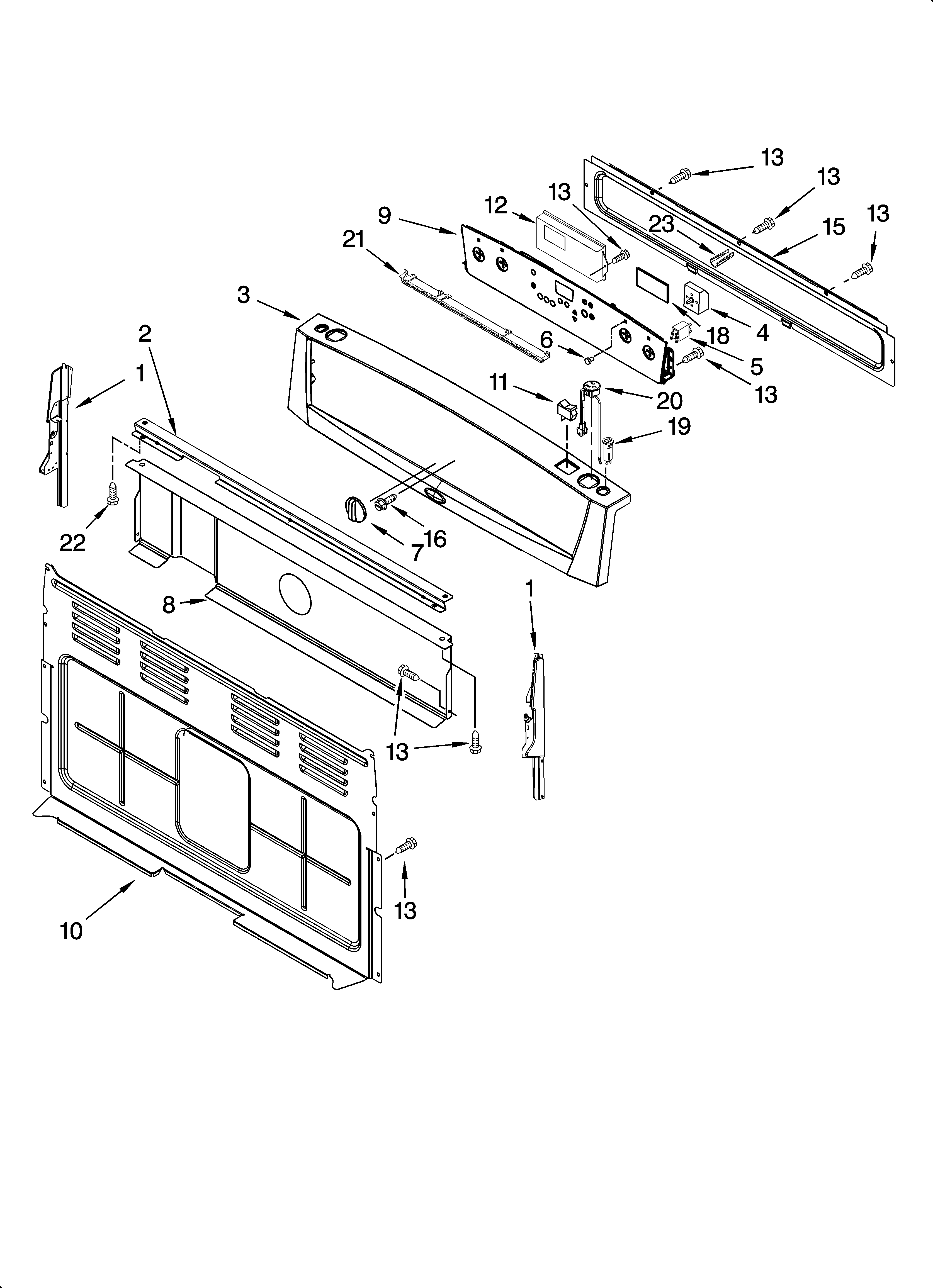 Whirlpool WERP4110PQ3 control panel parts diagram
