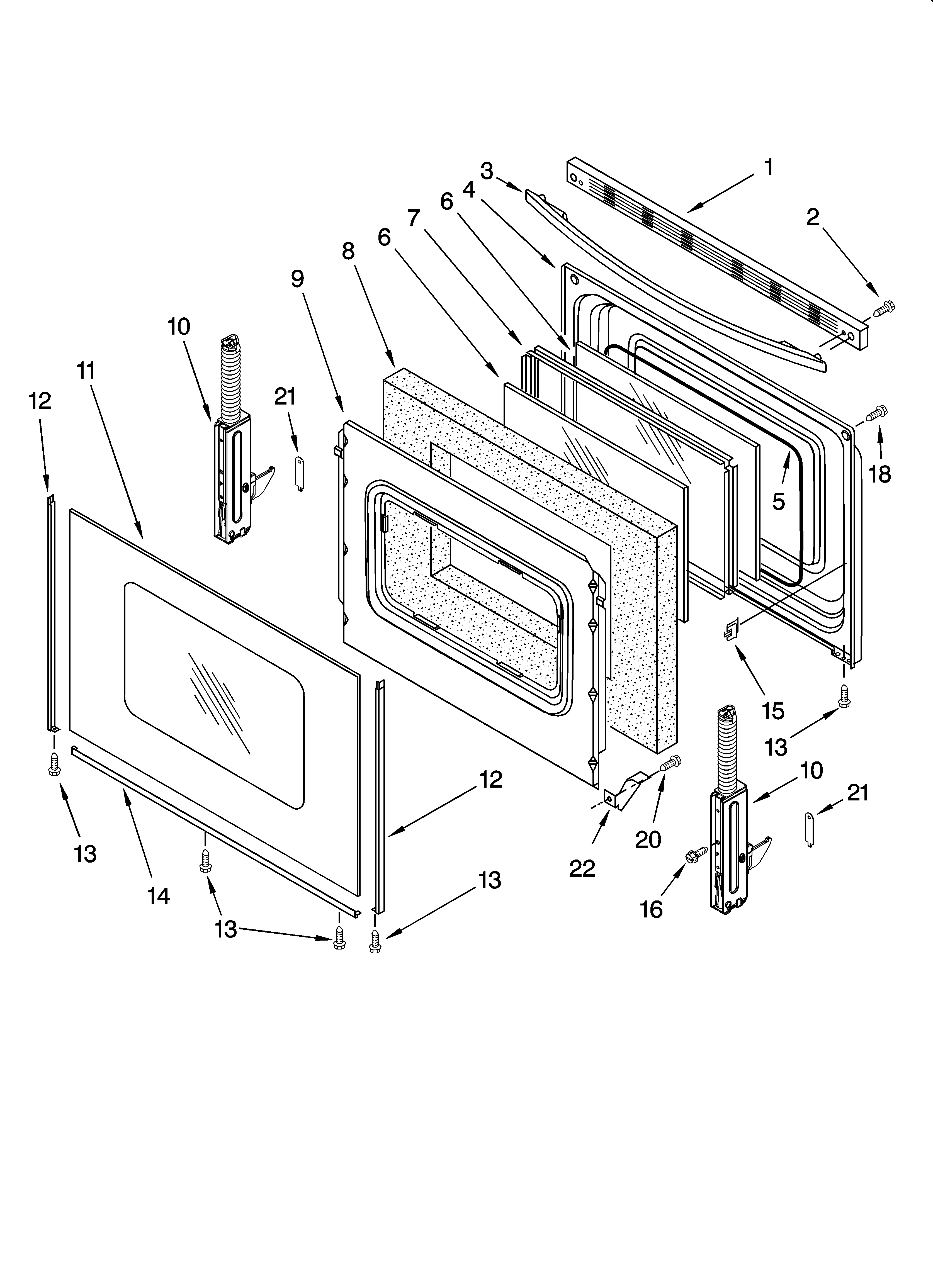 Whirlpool WERP4110PQ3 door parts, optional parts diagram