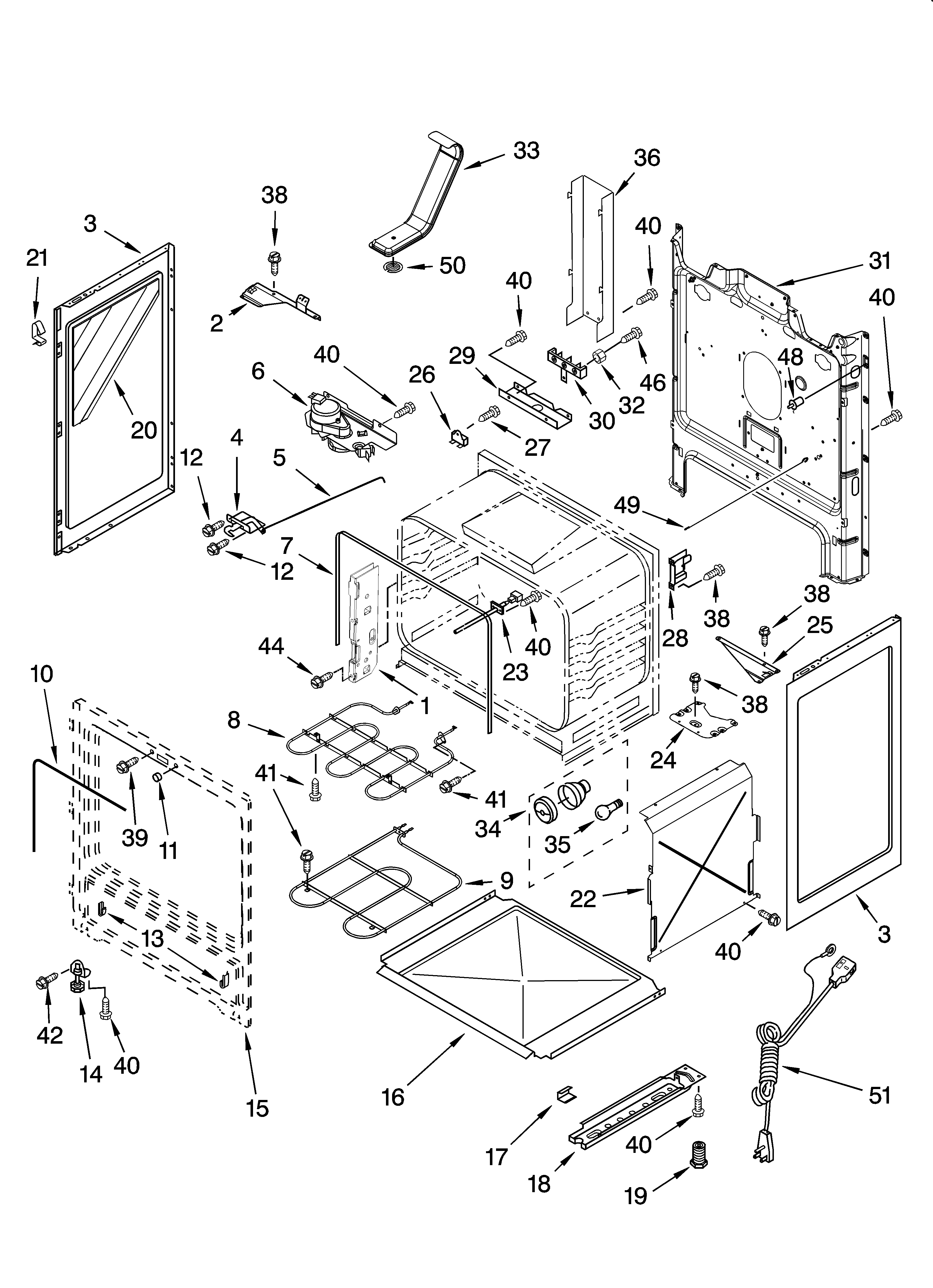 Whirlpool WERP4110SB0 chassis parts diagram