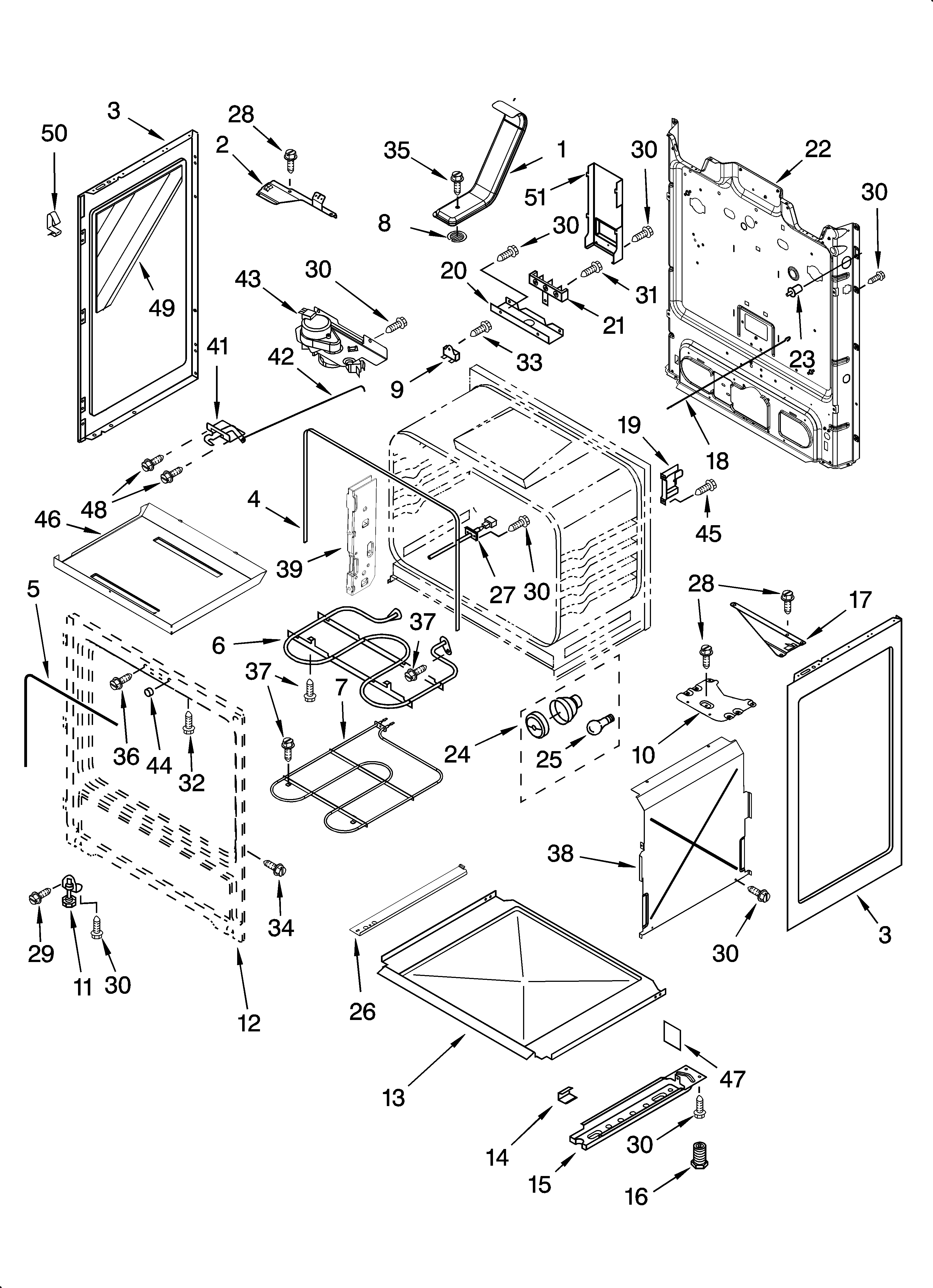 Whirlpool WERP4120PQ3 chassis parts diagram