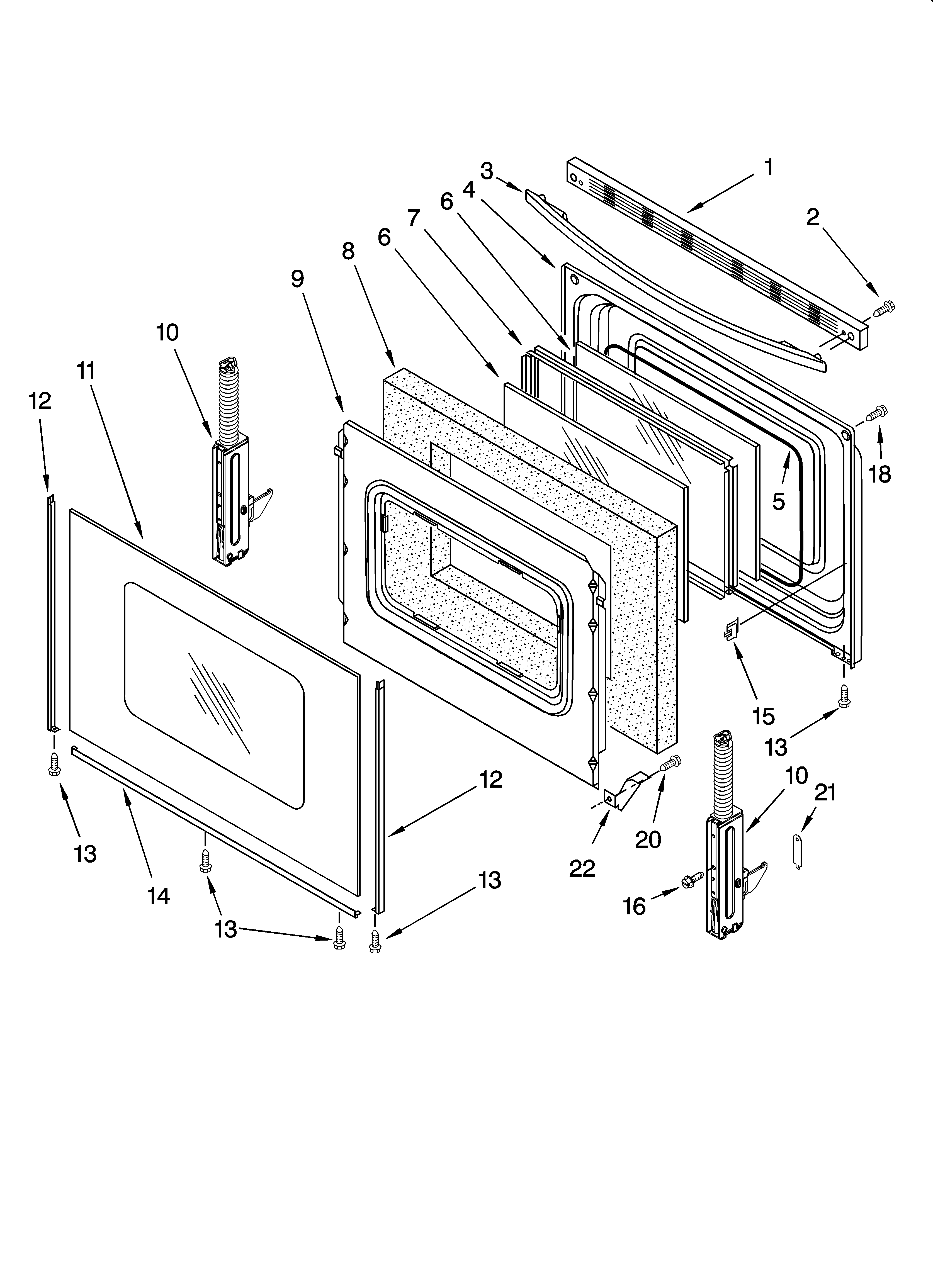 Whirlpool WERP4120PQ3 door parts, optional parts (not included) diagram