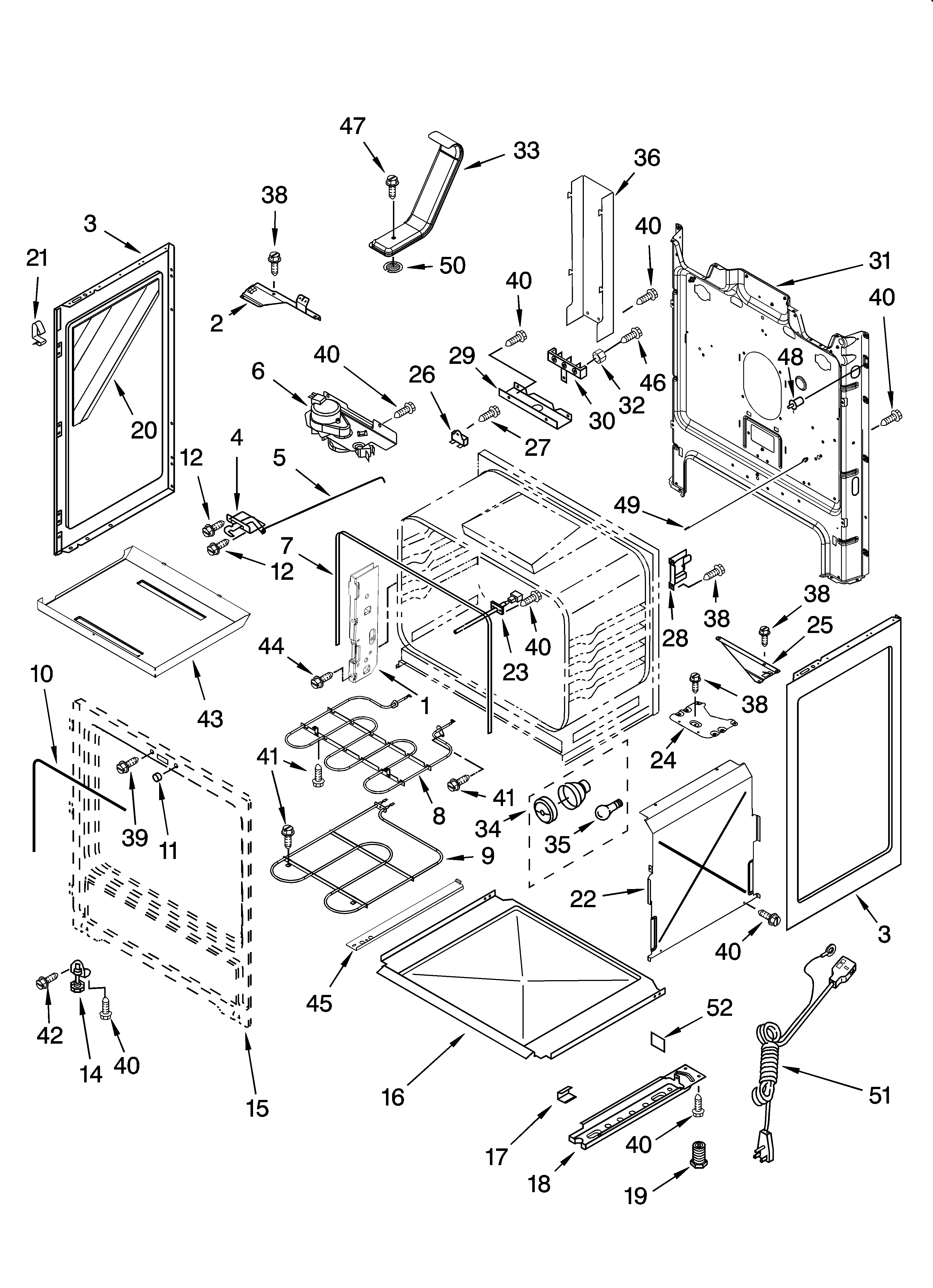 Whirlpool WERP4120SB0 chassis parts diagram