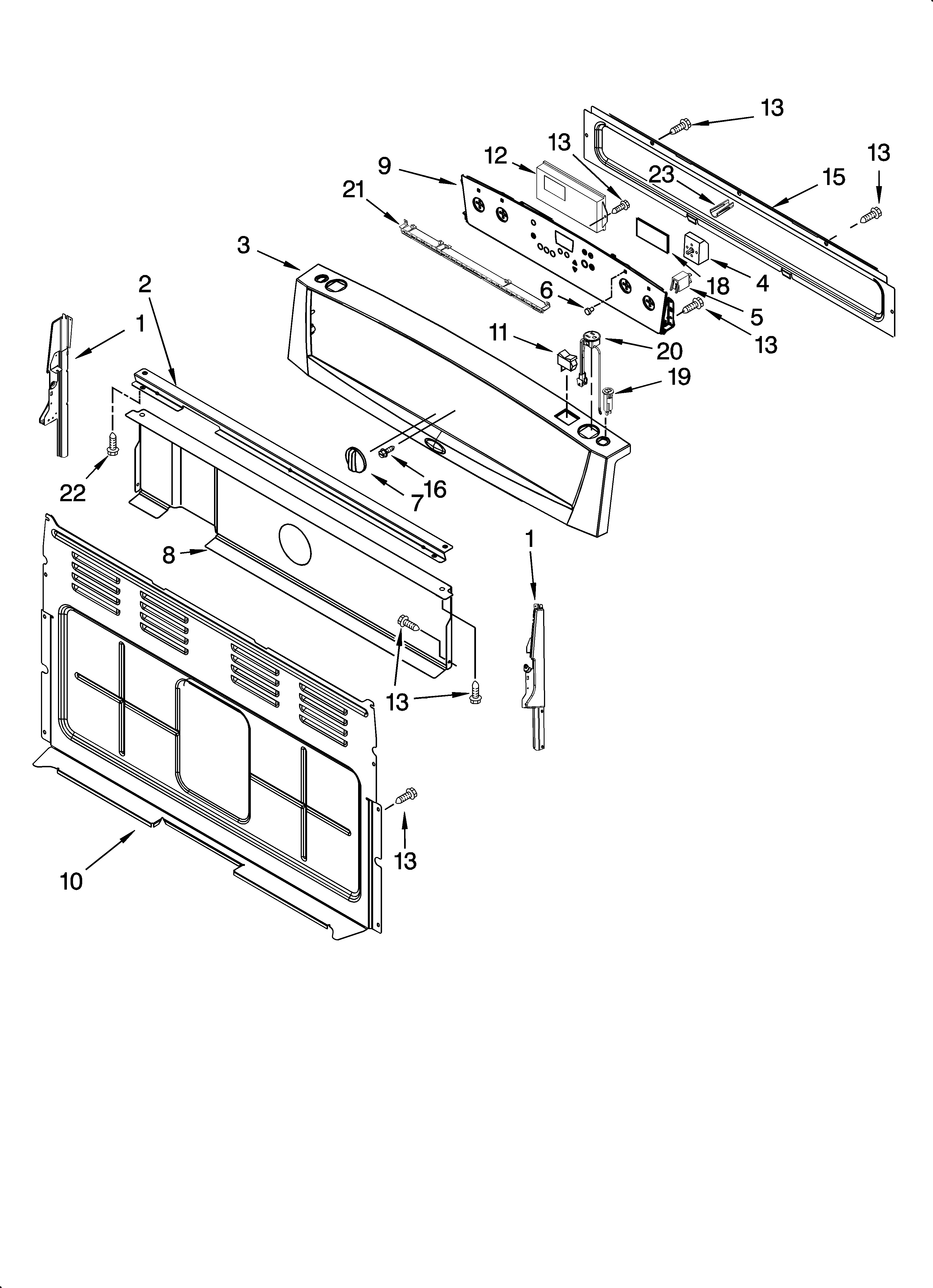 Whirlpool WERP4210PQ2 control panel parts diagram