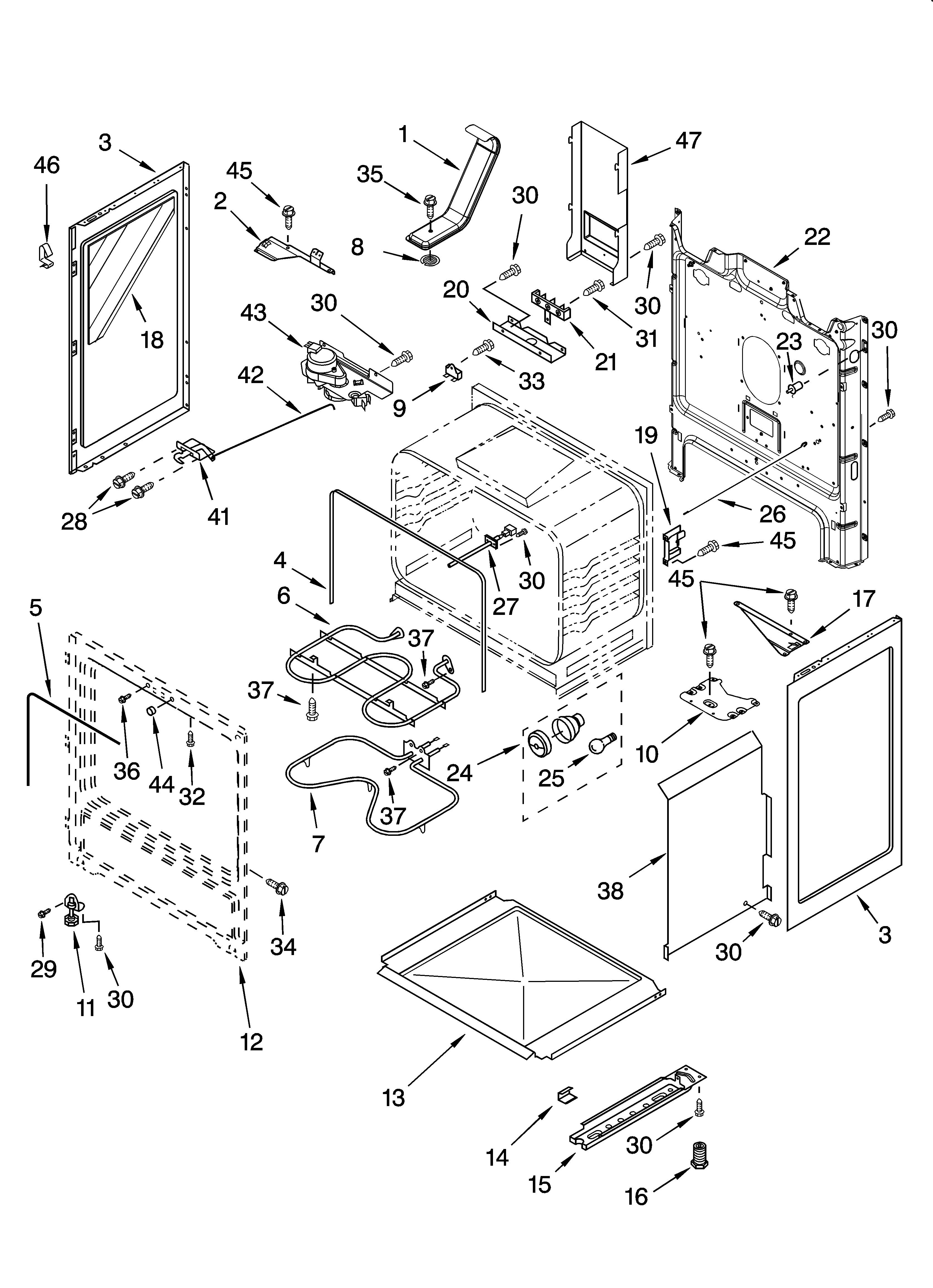 Whirlpool WERP4210PQ2 chassis parts diagram