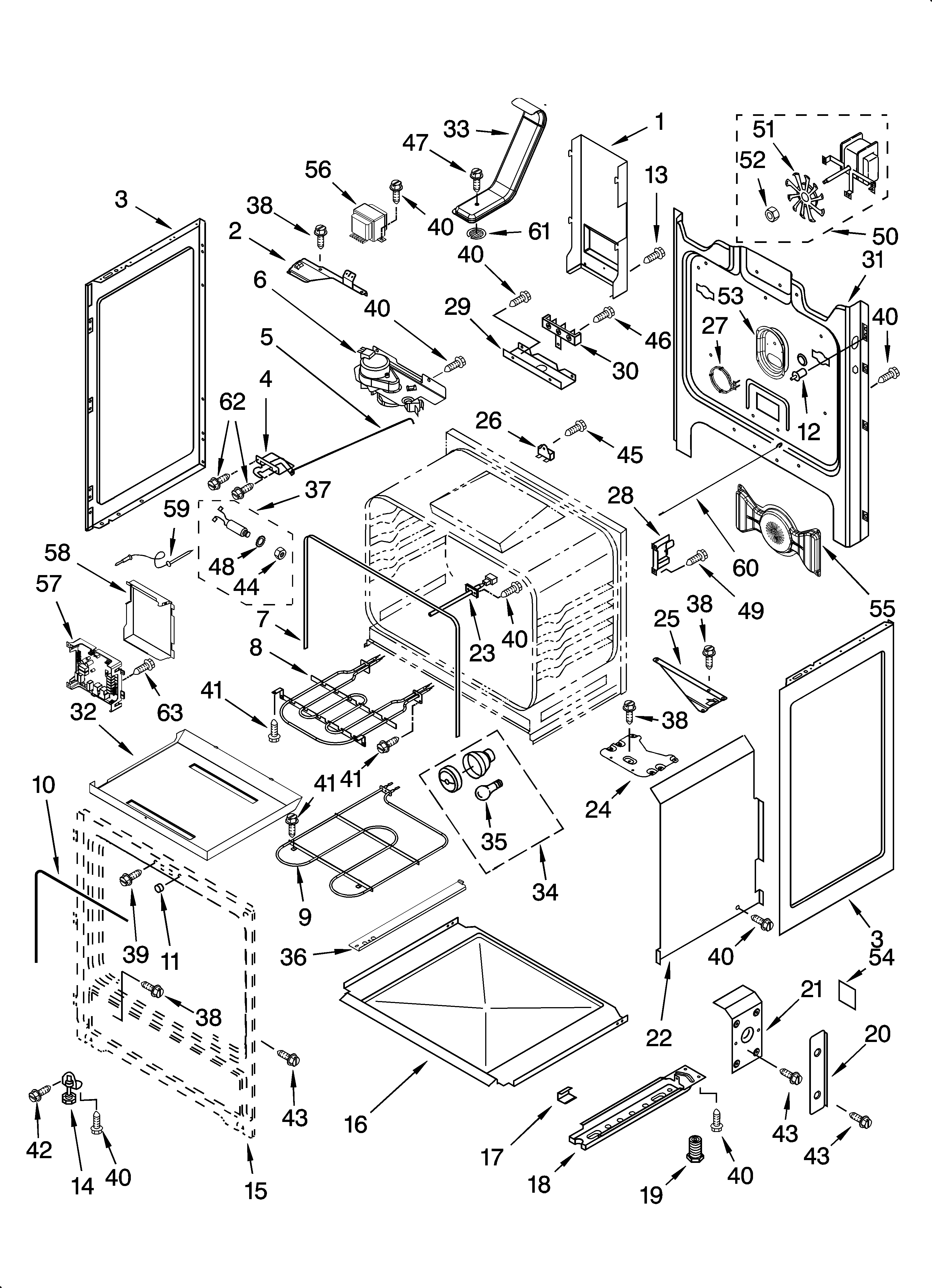 KitchenAid YKERA205PB2 chassis parts diagram
