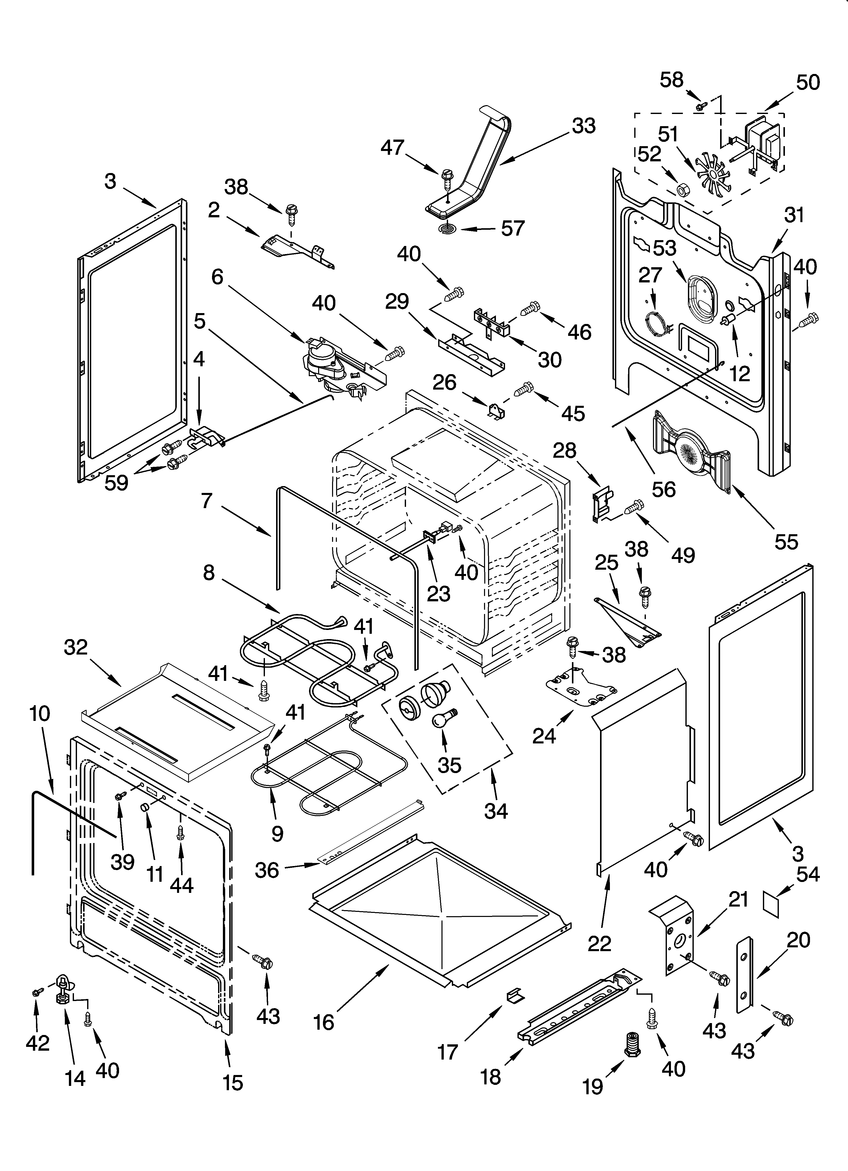 KitchenAid YKERI203PW1 chassis parts diagram